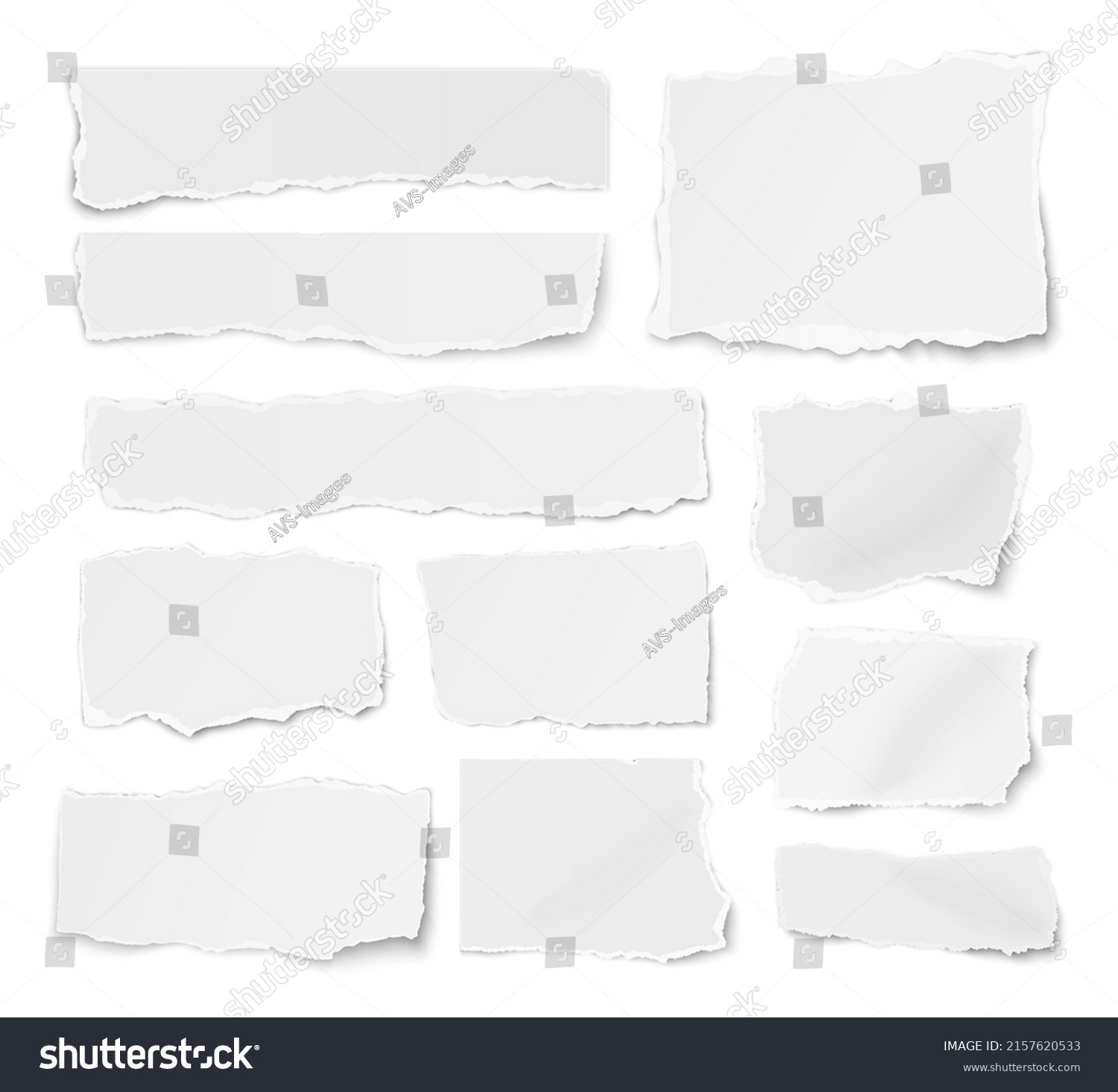 Set Paper Different Shapes Ripped Scraps Stock Vector (Royalty Free ...