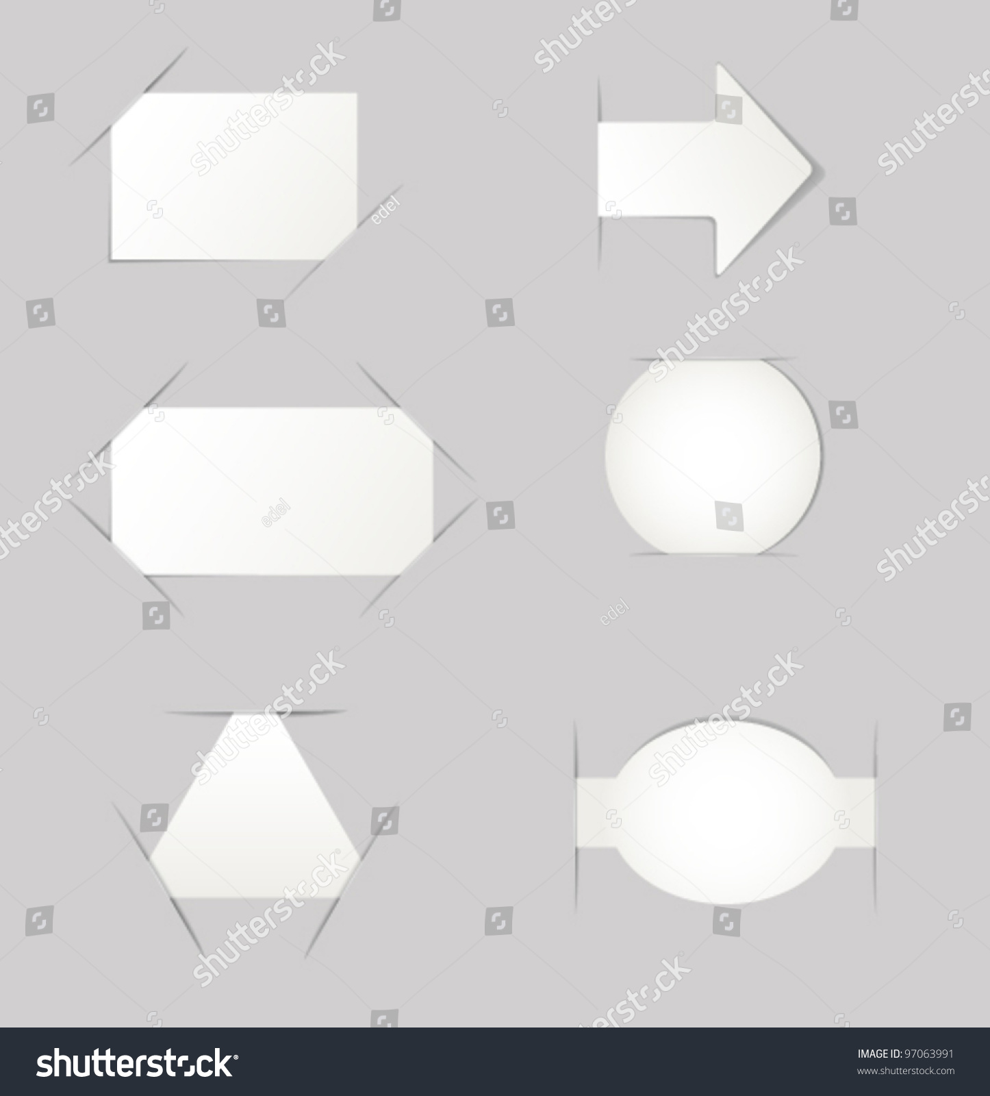 SVG of set of paper, mounted in pockets,with photo frame corners svg