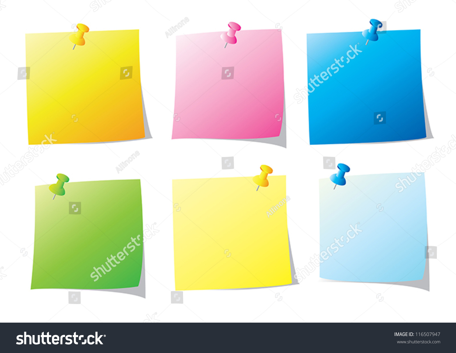 Set Paper Note Vector Illustration Stock Vector 116507947 - Shutterstock