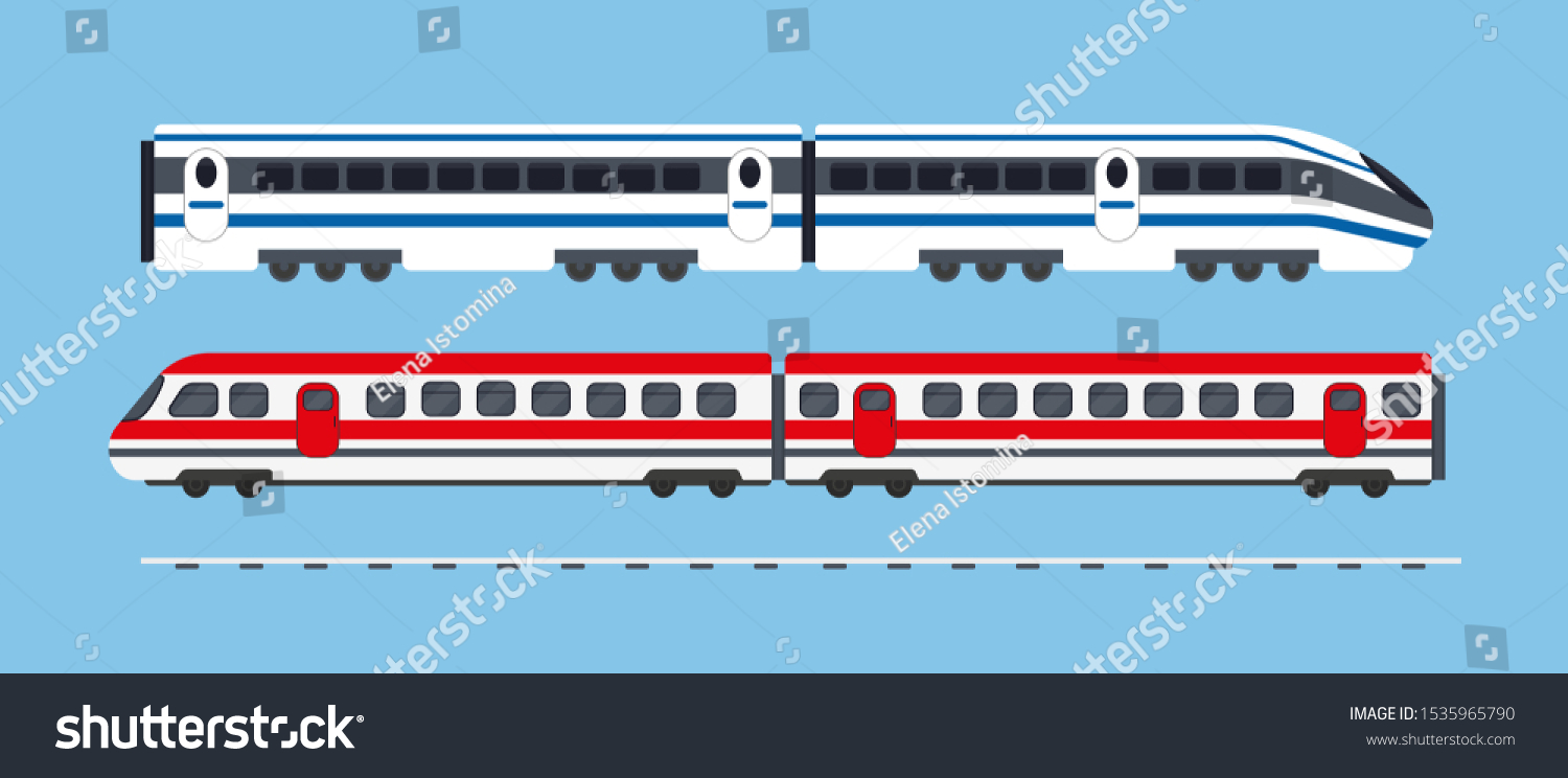 Set Passenger Express Trains Subway Transport Stock Vector (Royalty ...