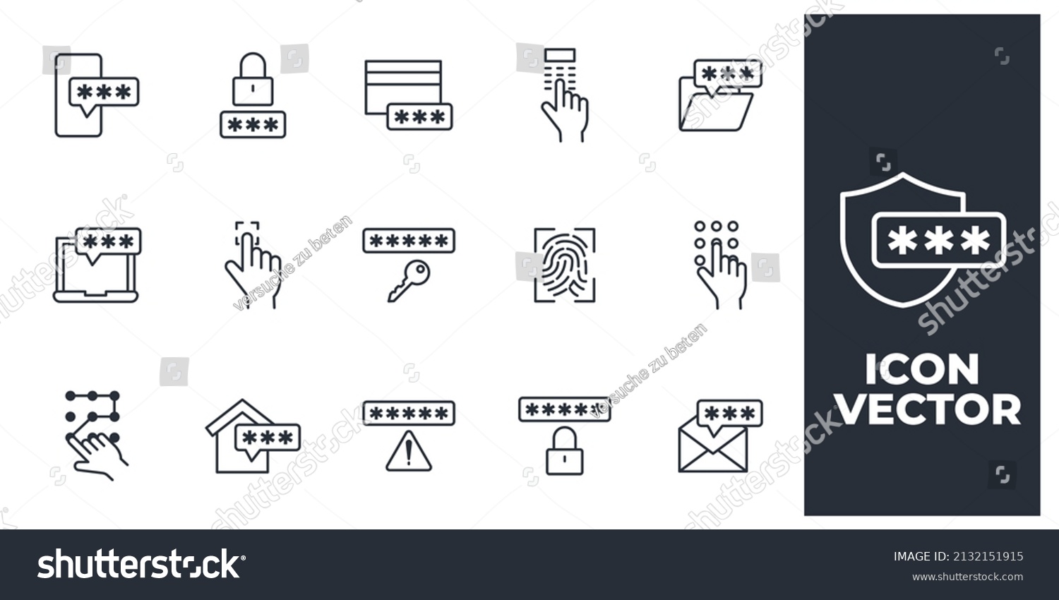 Set Password Elements Symbol Template Graphic Stock Vector (Royalty ...