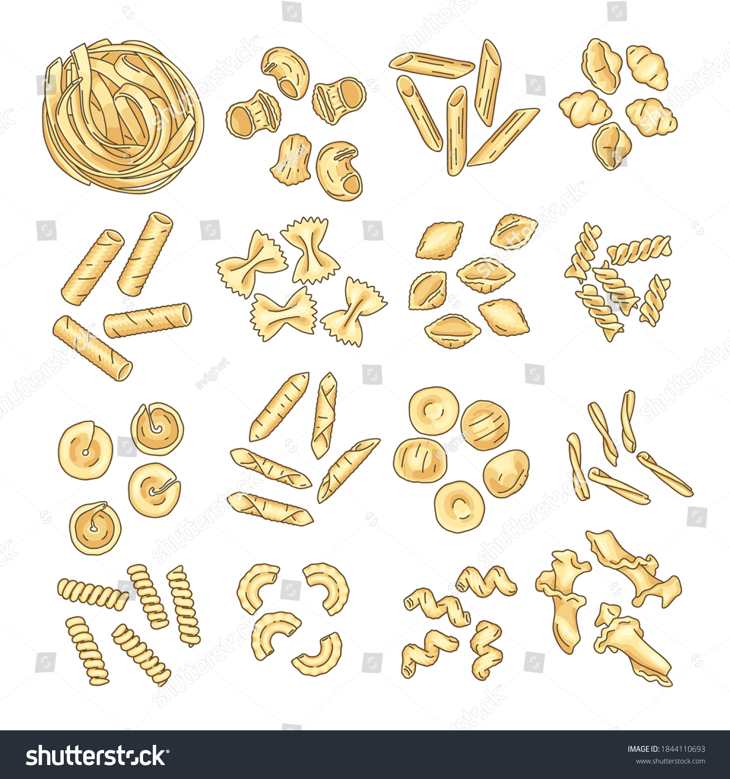 4 types of pasta shapes