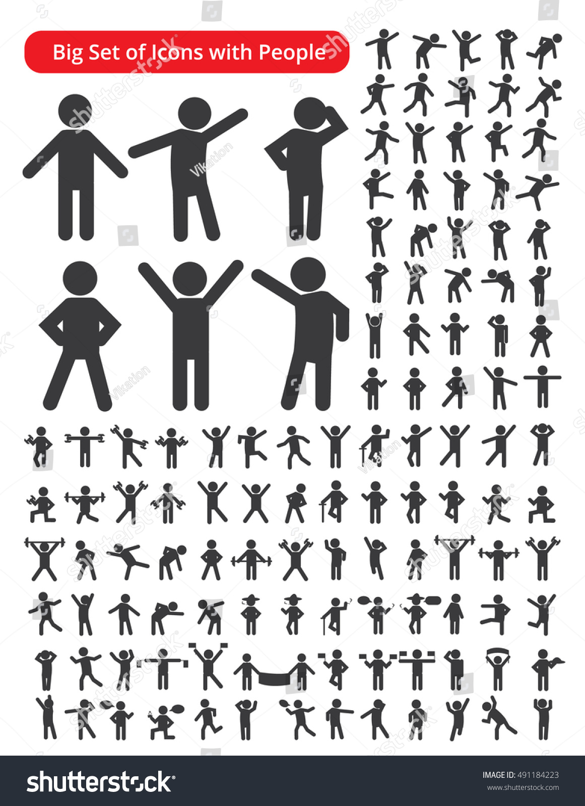 icon figure action vector Set Icons People Action Stock Vector Pictogram Figure