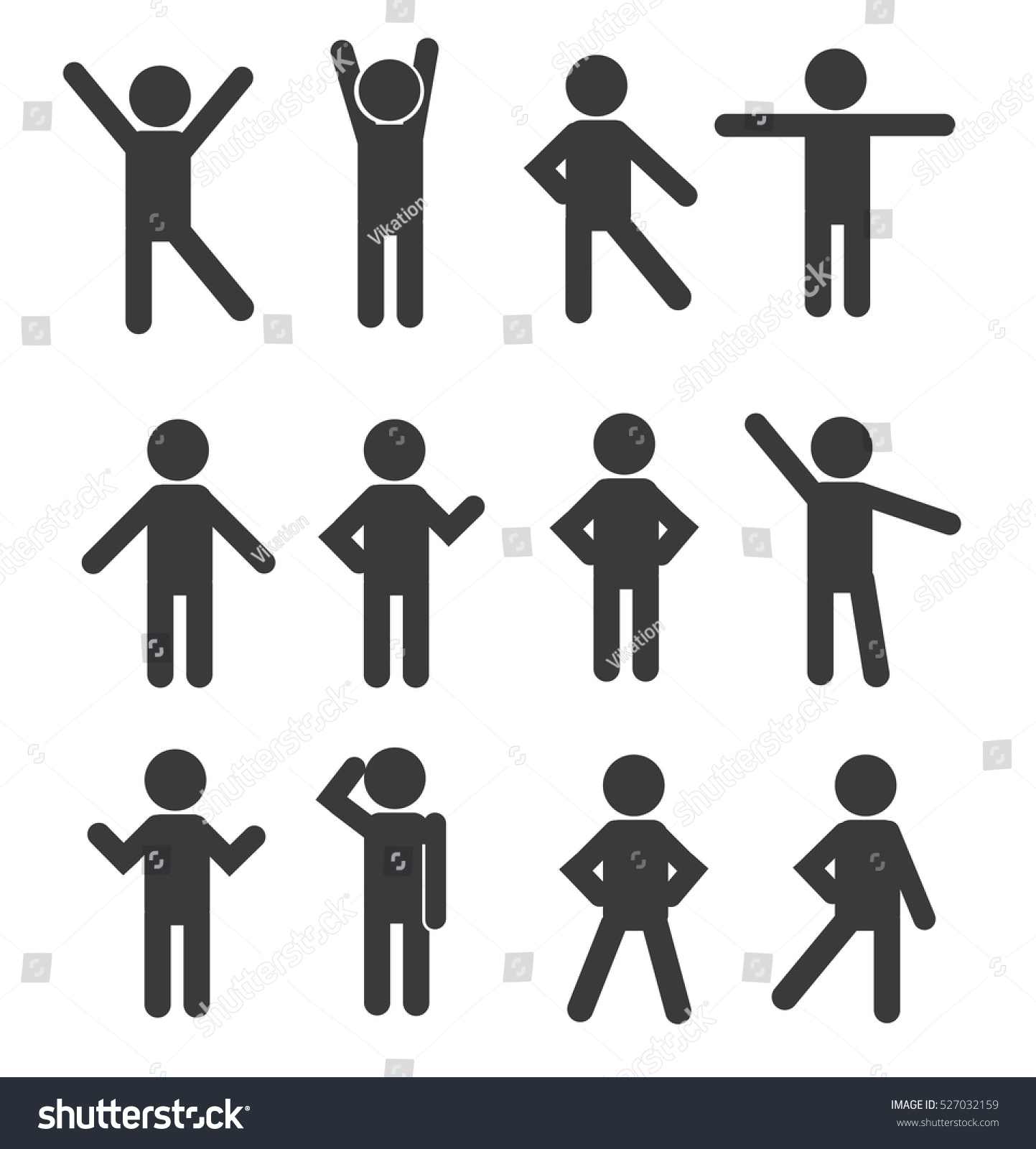 vector figure icon action Vector Isolated People Figure Pictogram Set Icons Stock