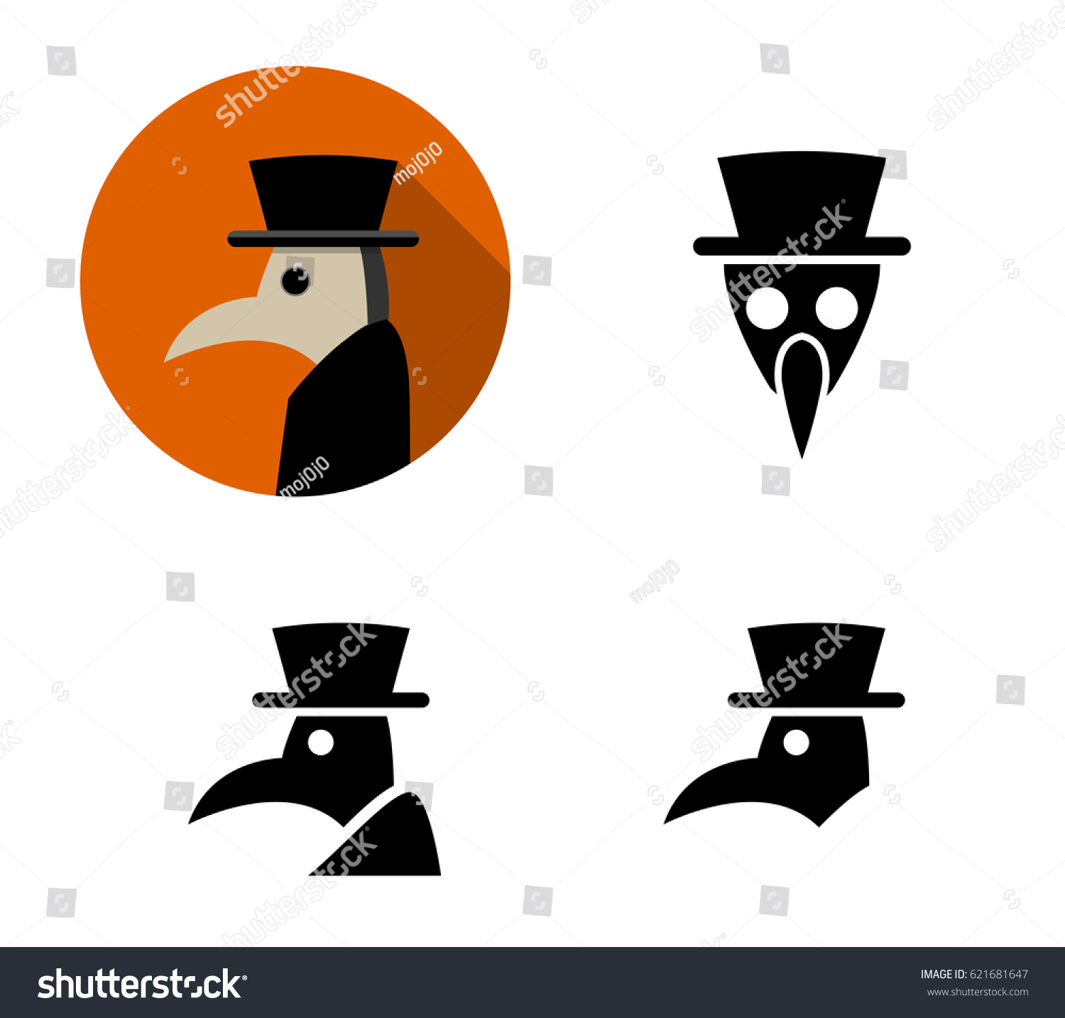 SVG of Set of Plague doctor icons, vector design svg