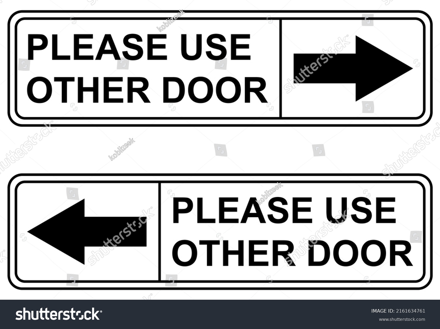 Set Please Use Other Door Graphic Stock Vector (Royalty Free ...