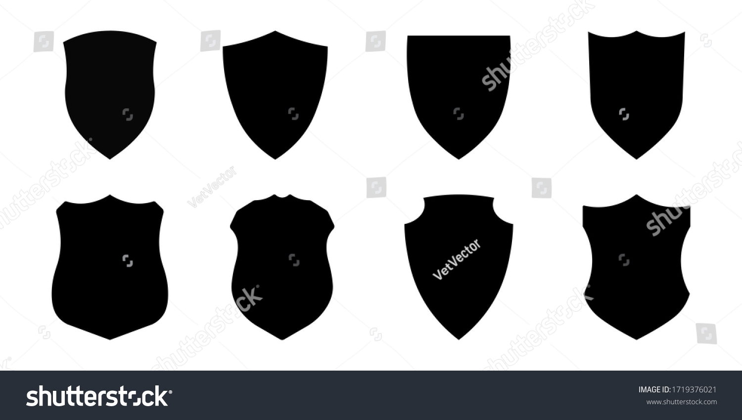 Set Police Badge Shape Vector Military Stock Vector (Royalty Free ...