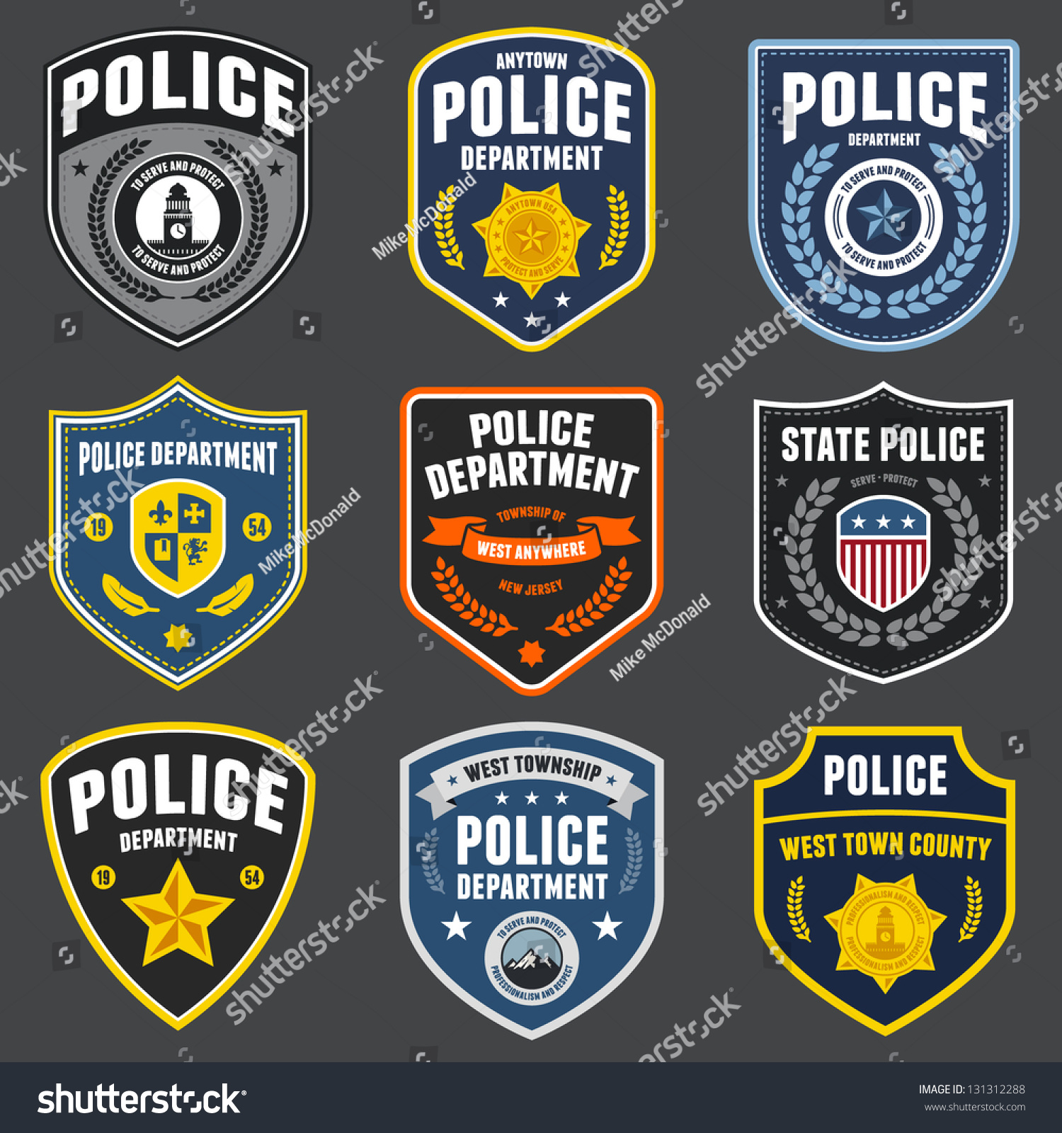 SVG of Set of police law enforcement badges and logo patches svg
