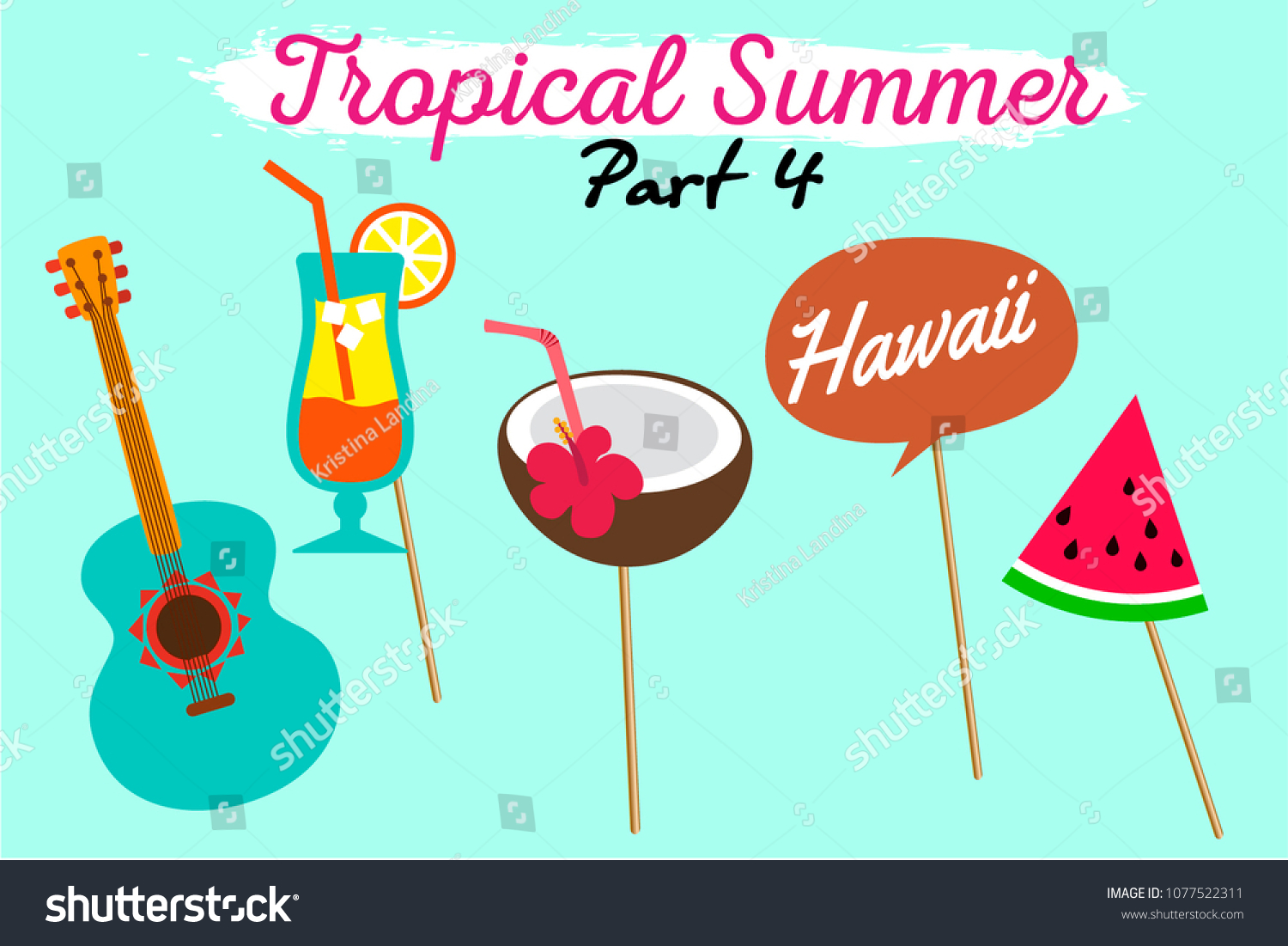 hawaiian photo booth props printable