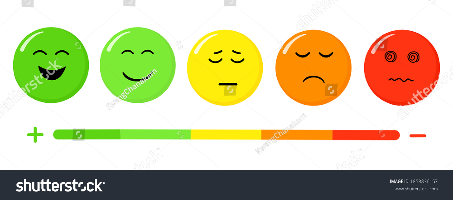 Set Rating Satisfaction Emoji On White Stock Vector (Royalty Free ...