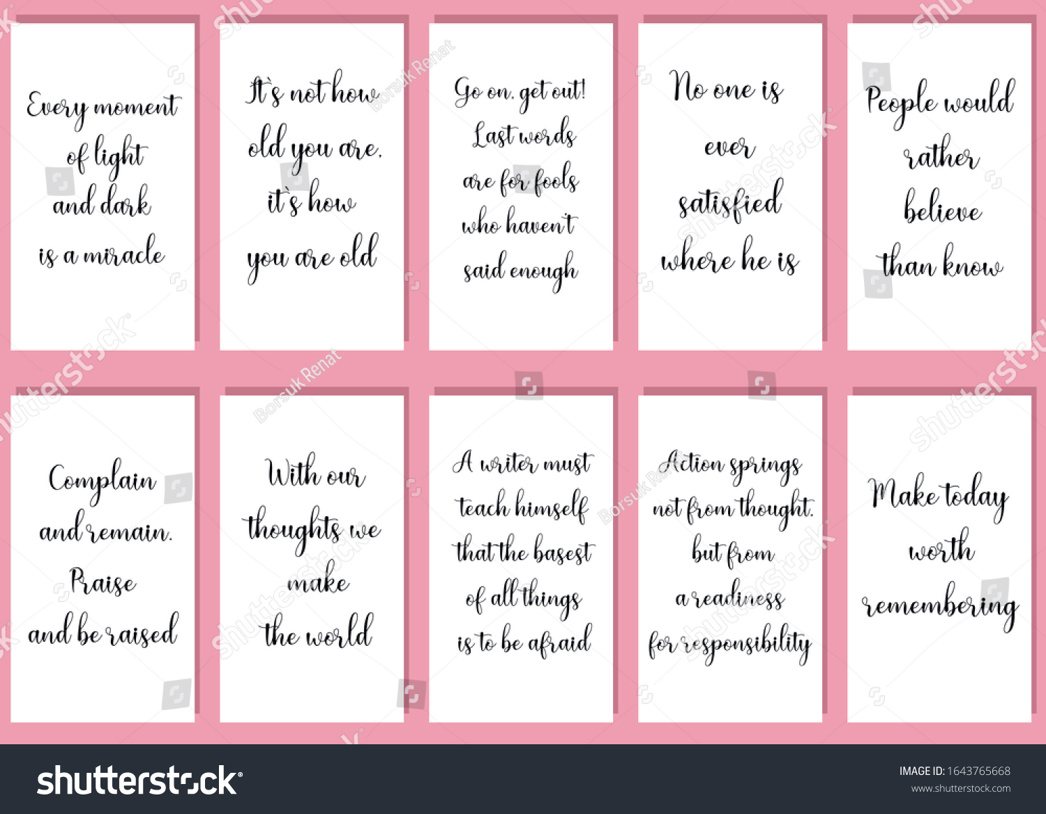 Set Ready Post Social Media Quotes Stock Vector Royalty Free