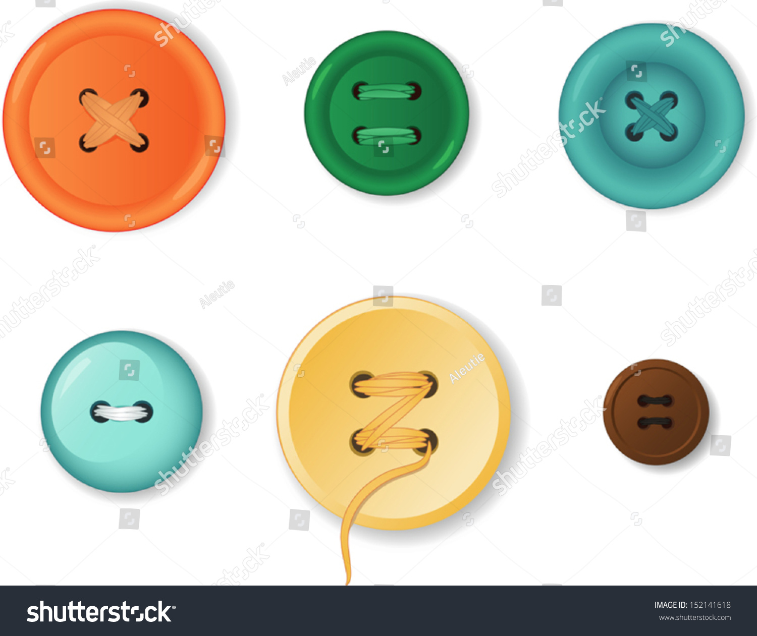 Set Of Realistic Clothing Buttons Stock Vector 152141618 : Shutterstock
