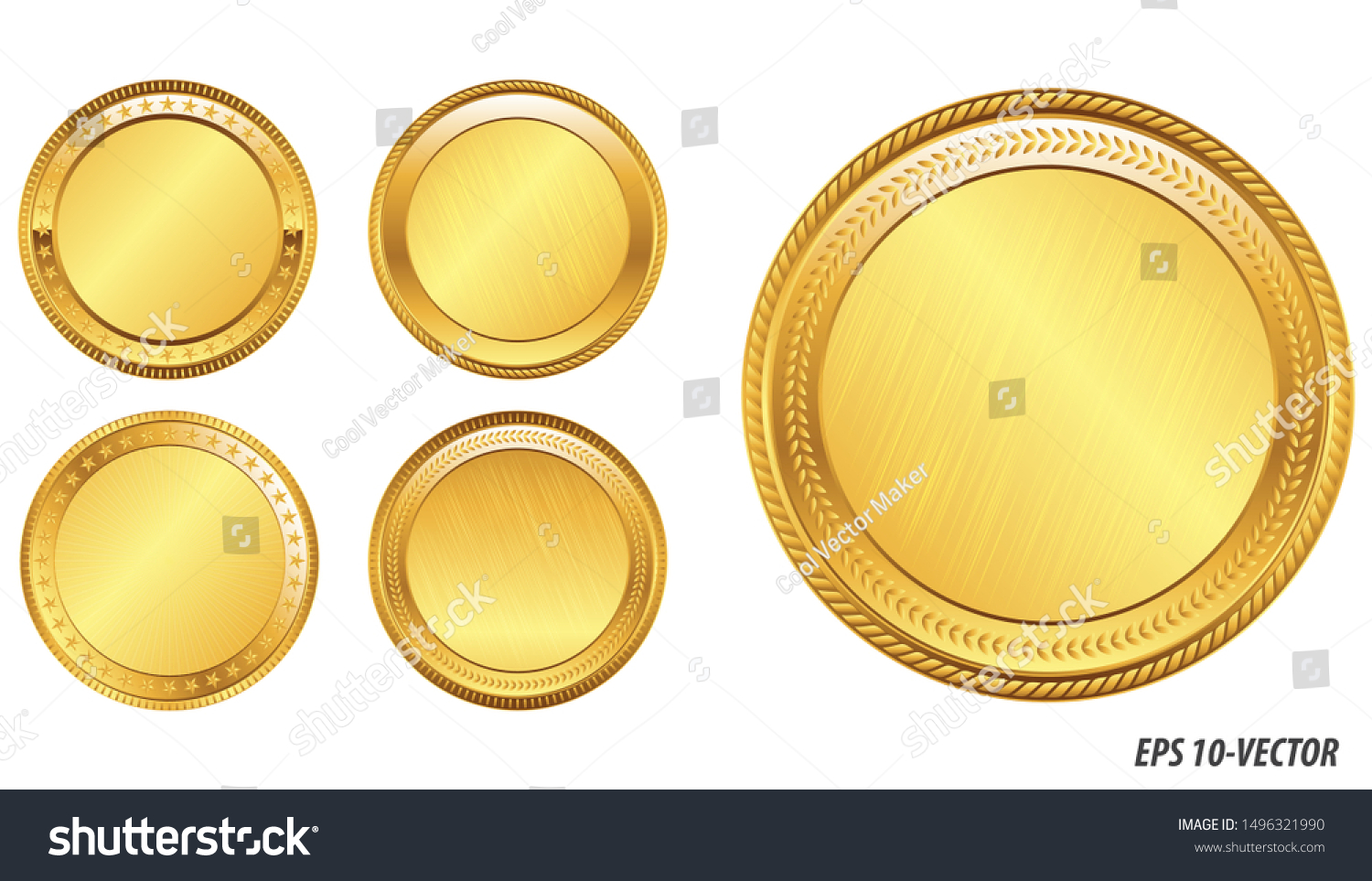 SVG of set of realistic gold coin isolated or crypto currency golden or digital currency bitcoin illustration or digital payment currency  etherum litecoin dogecoin to the moon concept. eps vector svg