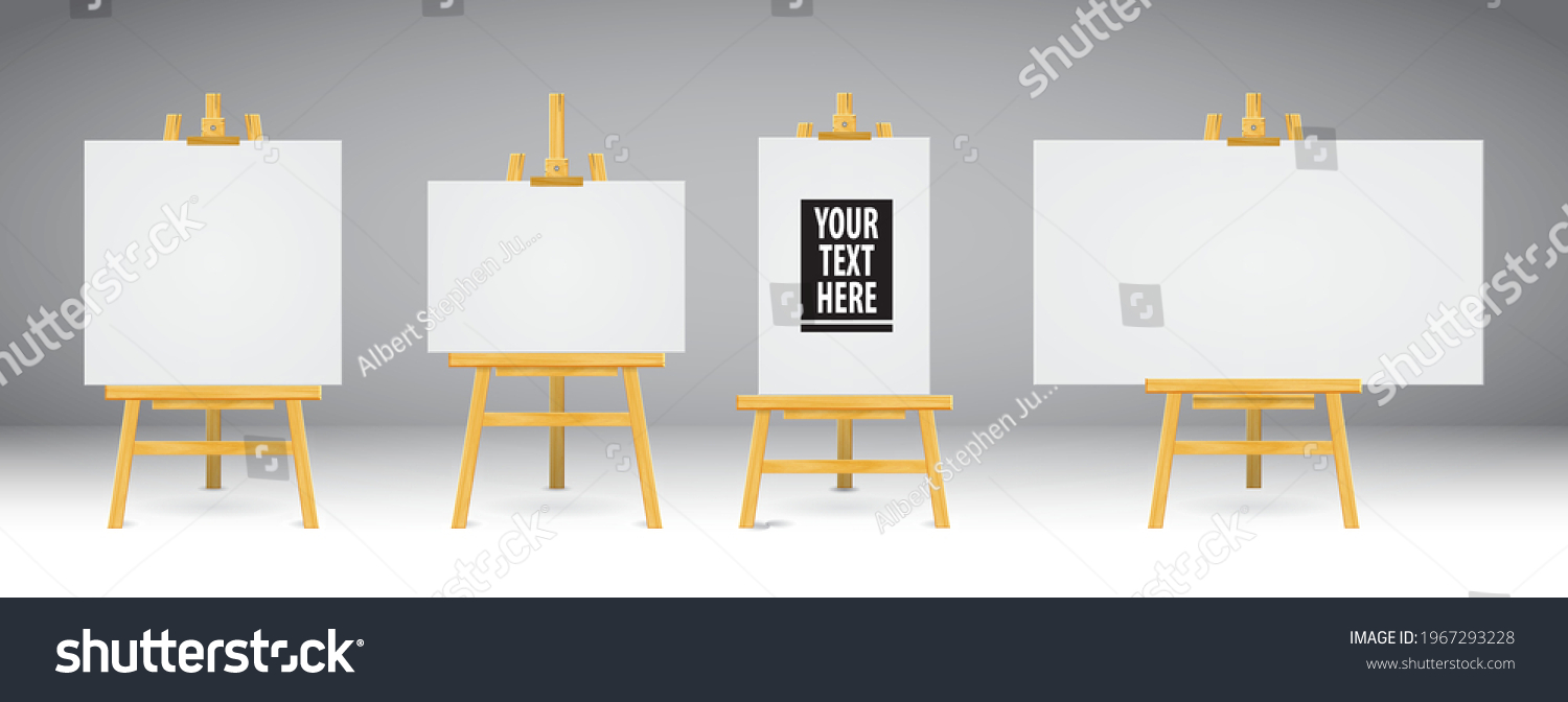 Set Realistic Wooden Easel Wood Easels Stock Vector Royalty Free   Stock Vector Set Of Realistic Wooden Easel Or Wood Easels Painting Or Art Boards Canvas In Different Size 1967293228 