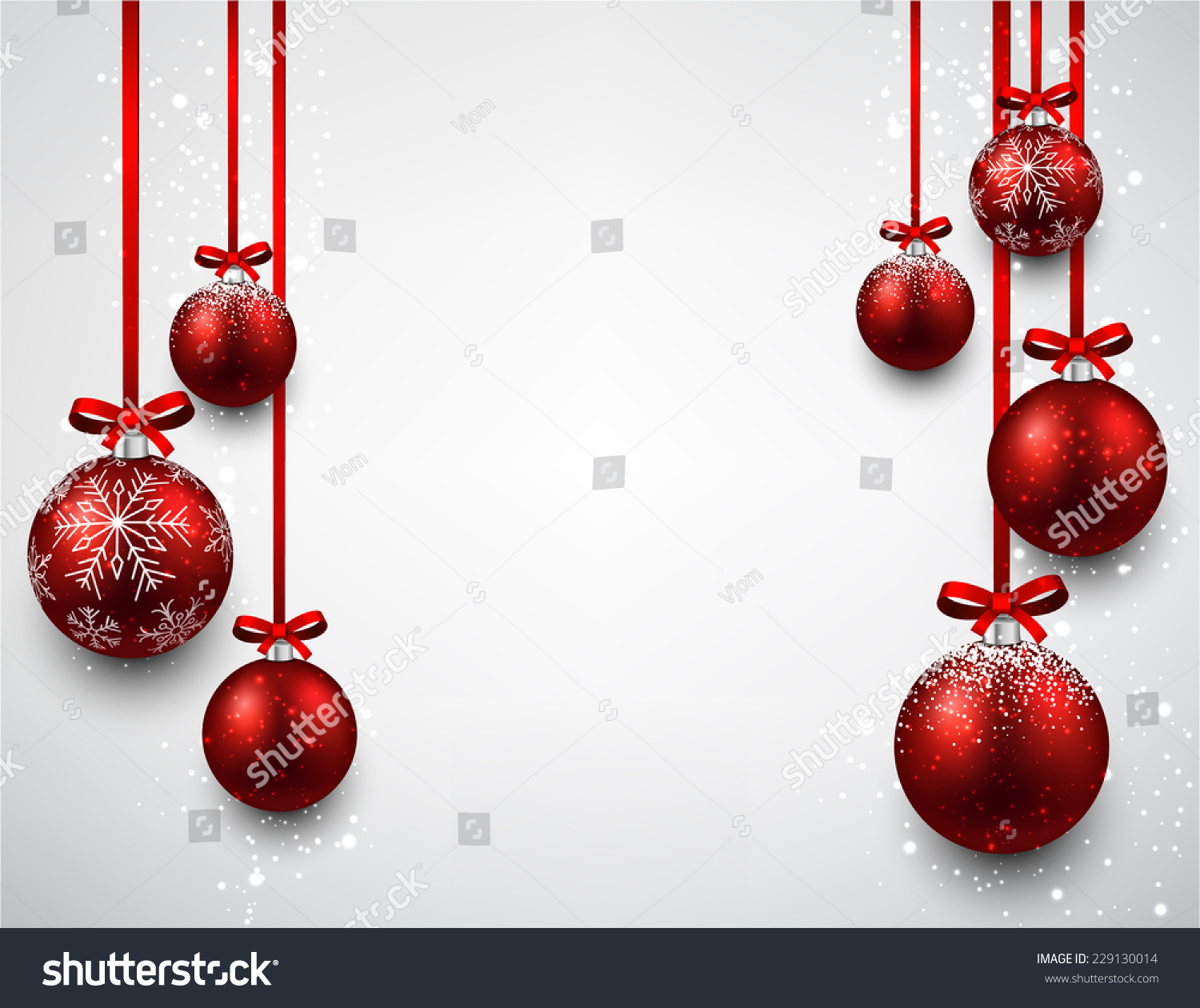 Set Red Christmas Balls Background Vector Stock-Vektorgrafik