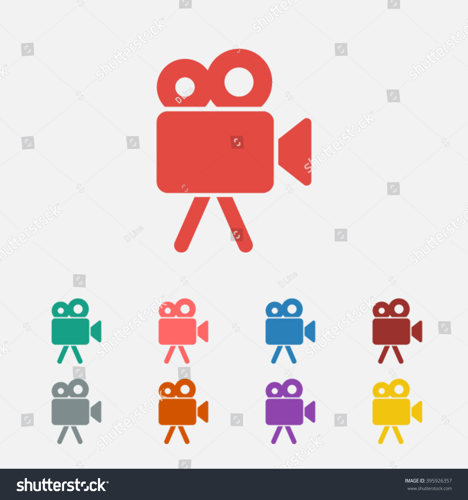 Set Of Red Video Camera Vector Stock Vector 395926357 - Shutterstock