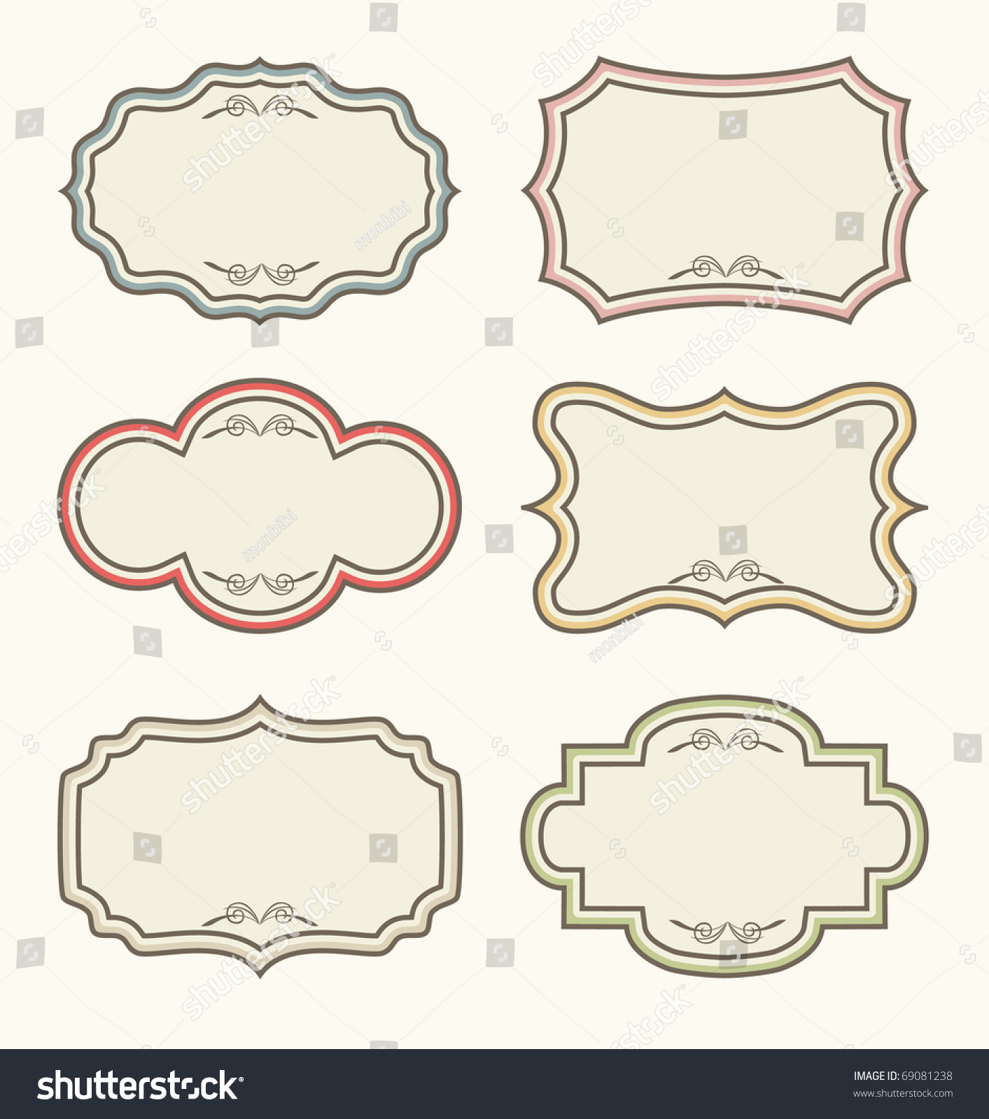 Set Of Retro Frames.Vector Illustration - 69081238 : Shutterstock