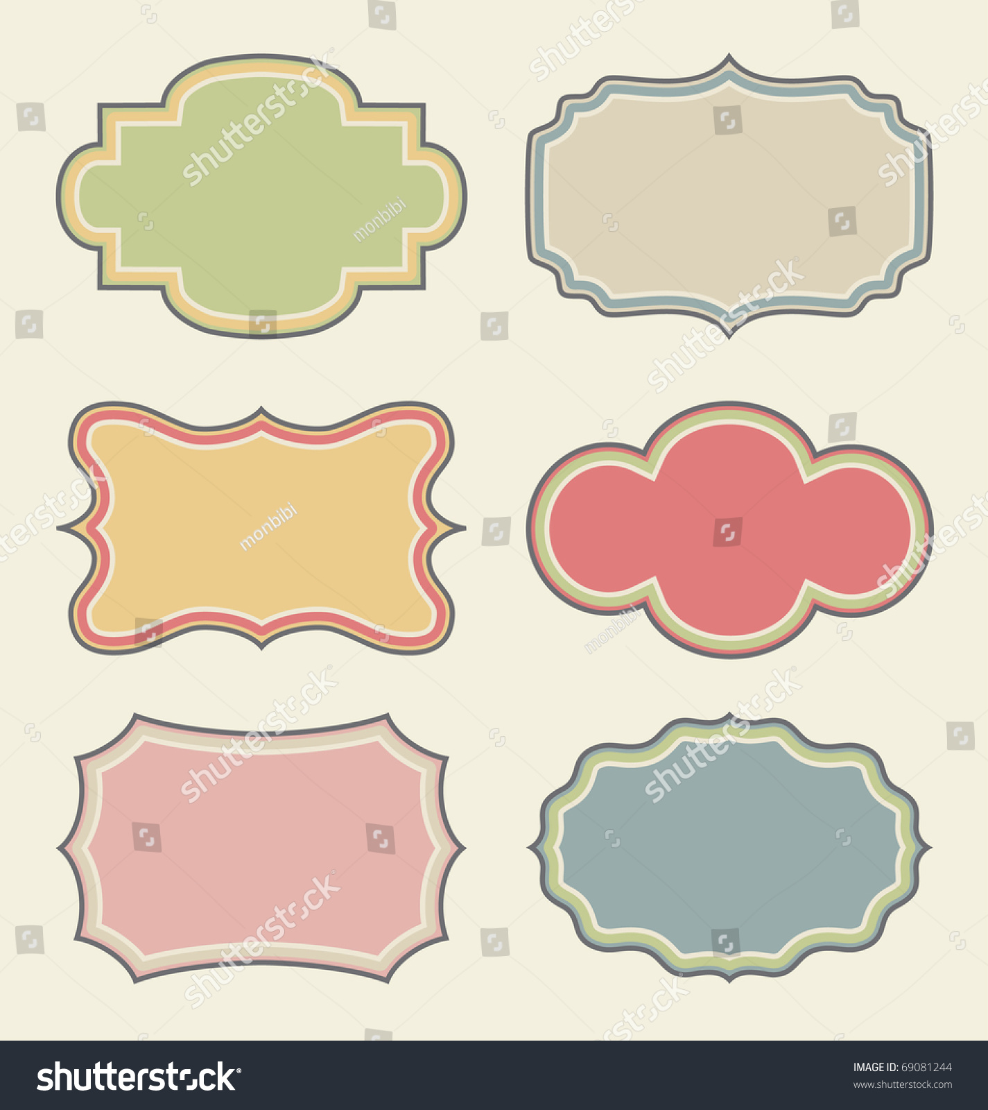 Set Of Retro Frames.Vector Illustration - 69081244 : Shutterstock