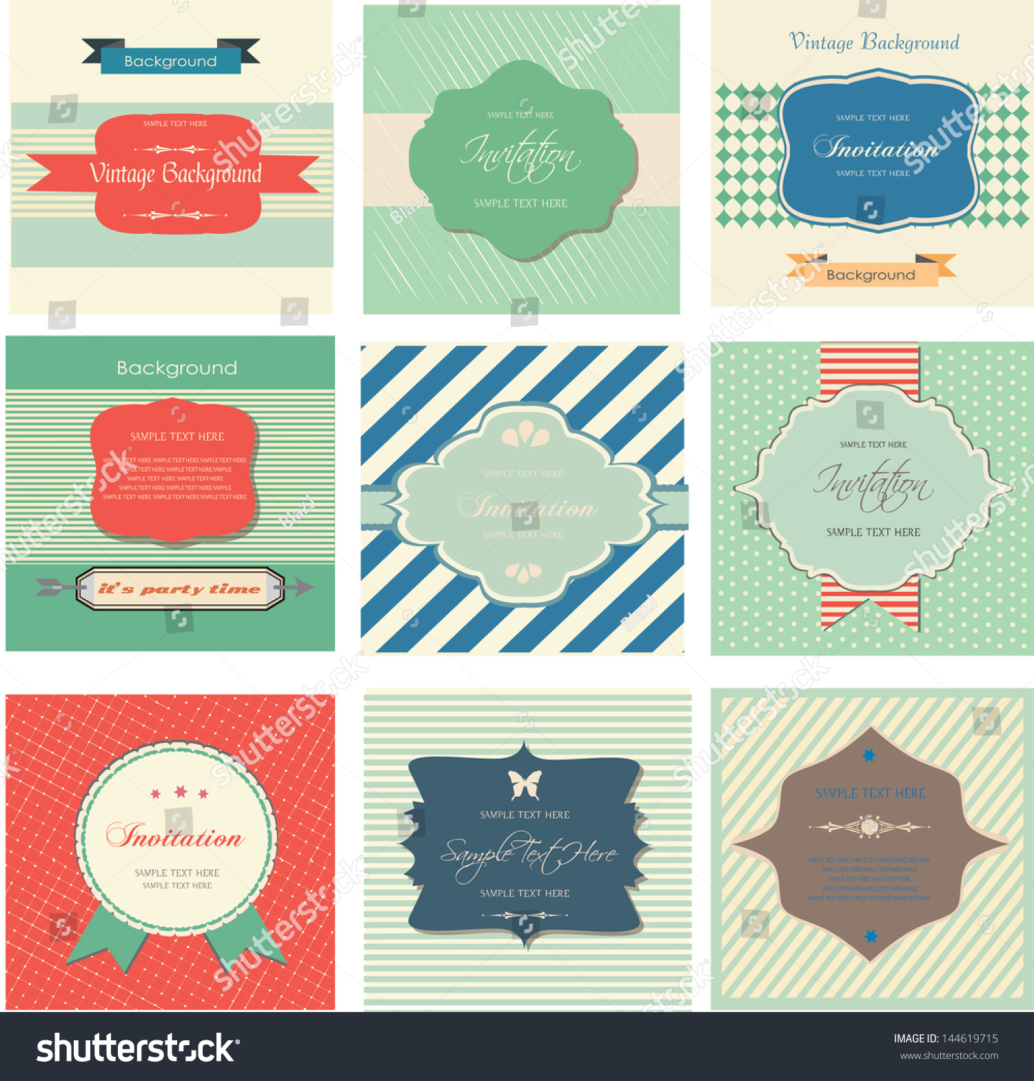set of retro labels stock vector illustration 144619715