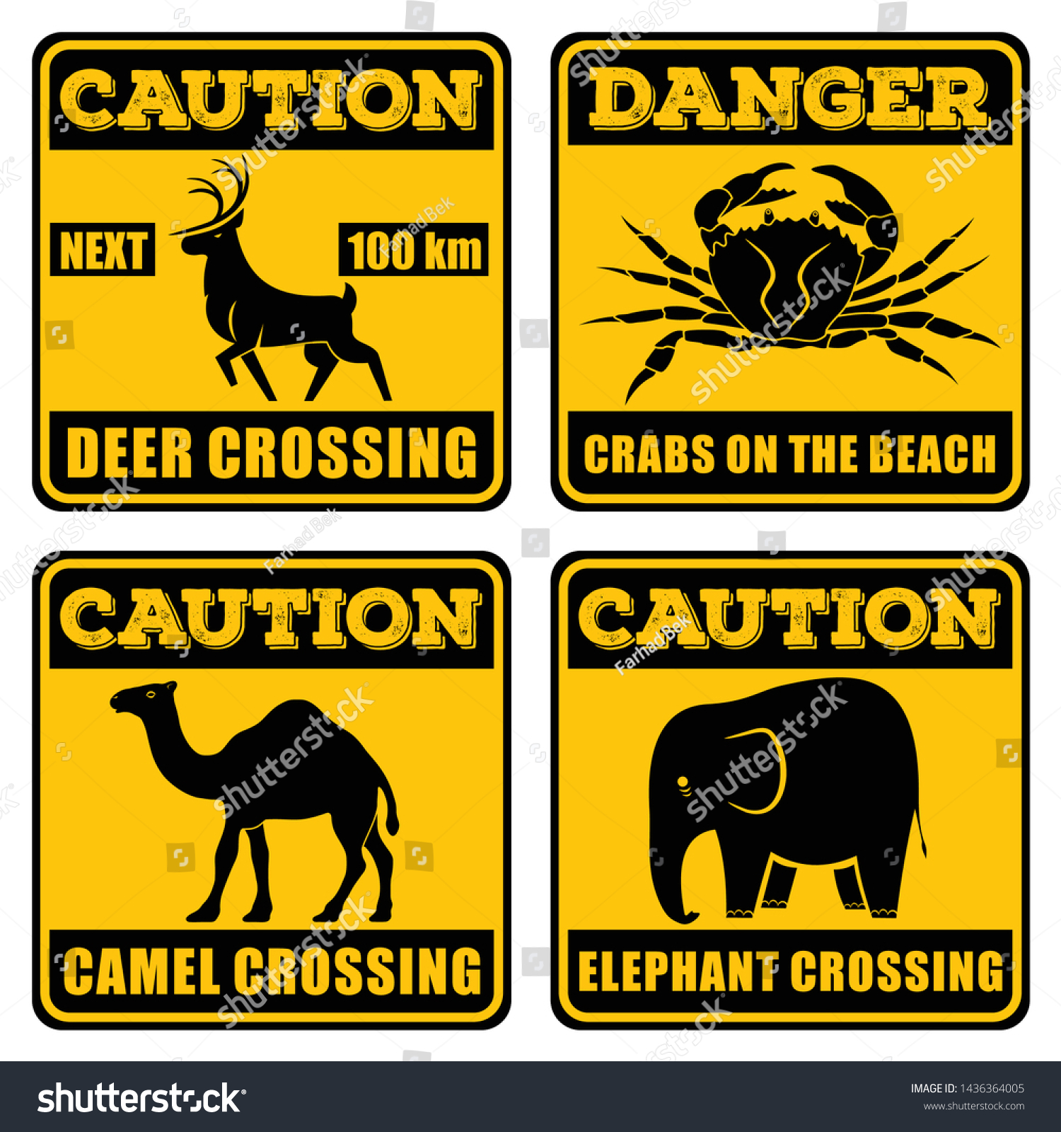 Traffic Signs Wild Animals Likely to be in the Road Sticker 150mm x 150mm TR078 