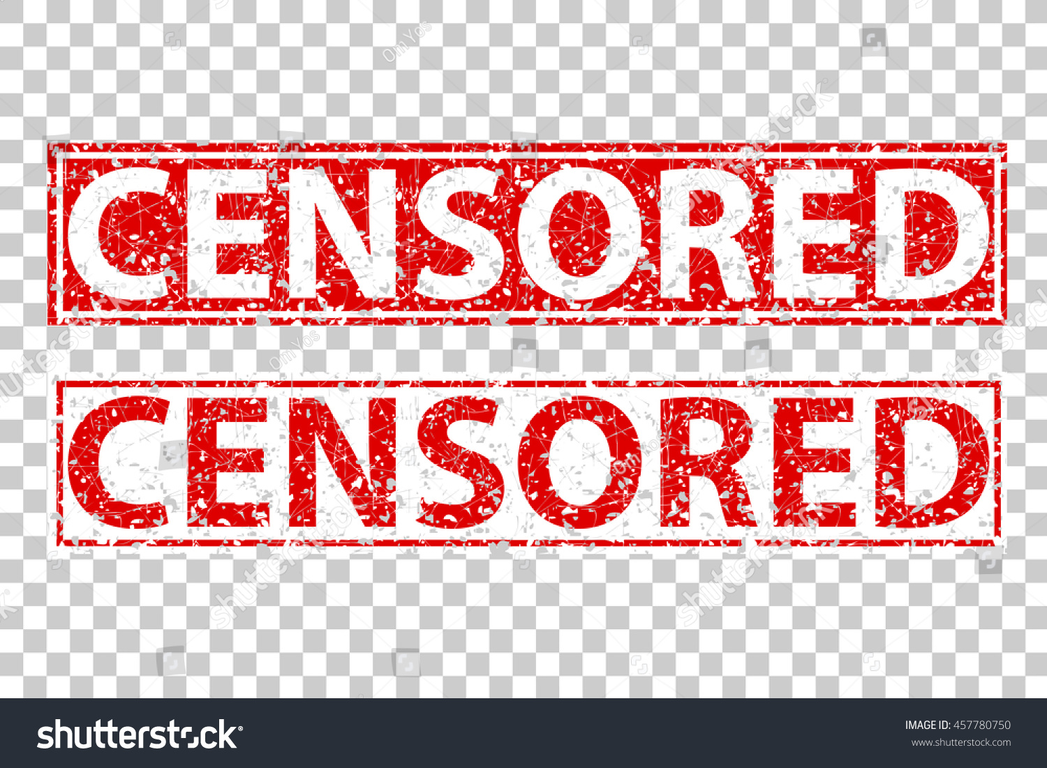 Set Rubber Stamp Censored Transparent Effect Stock Vector Royalty Free