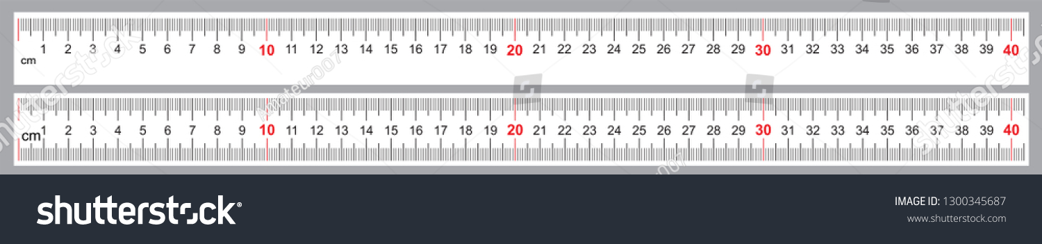 Set Ruler 40 Cm Precise Measuring Stock Vector (Royalty Free ...