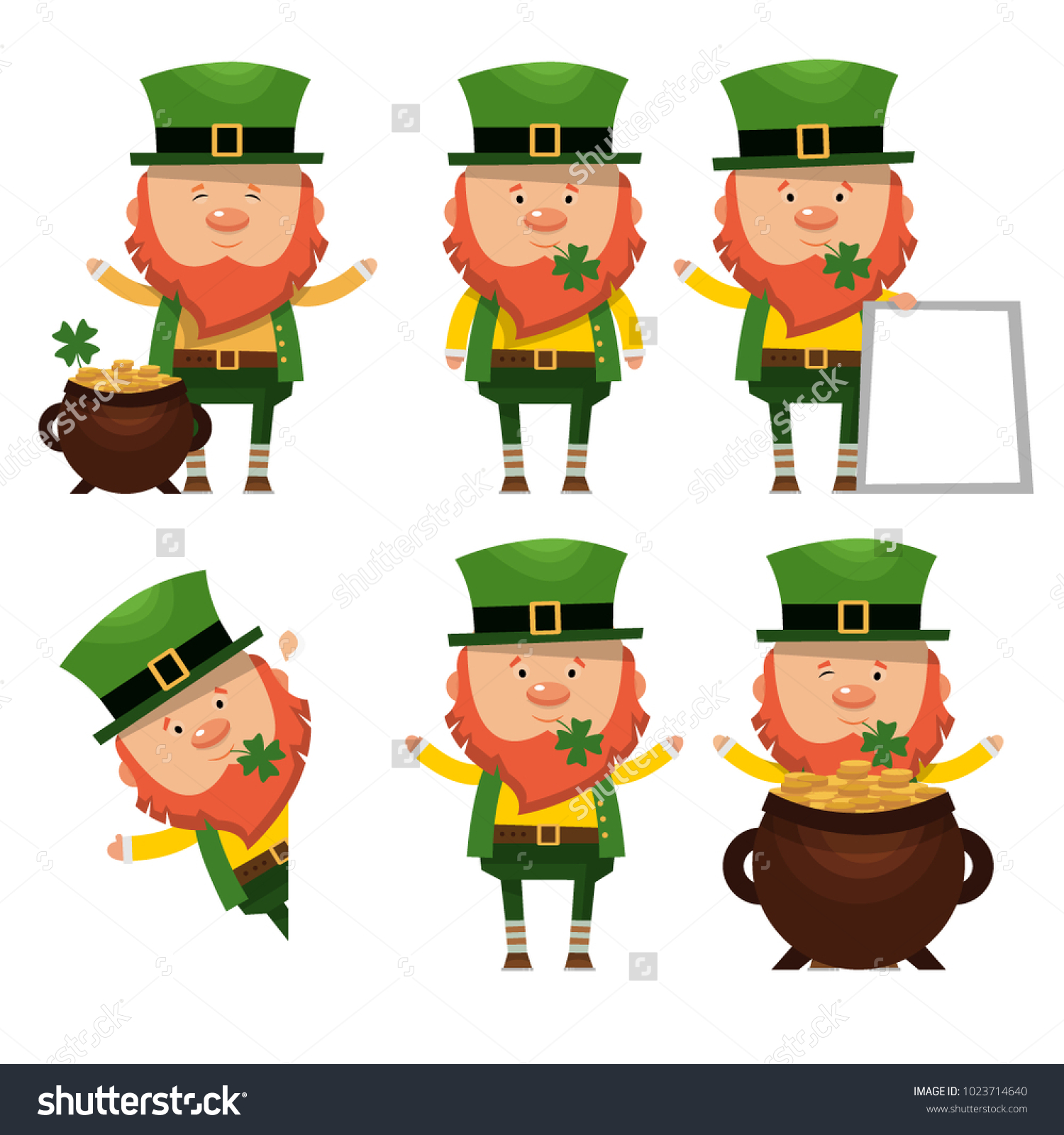 Set Saints Patrick National Irish Hero Stock Vector (Royalty Free ...