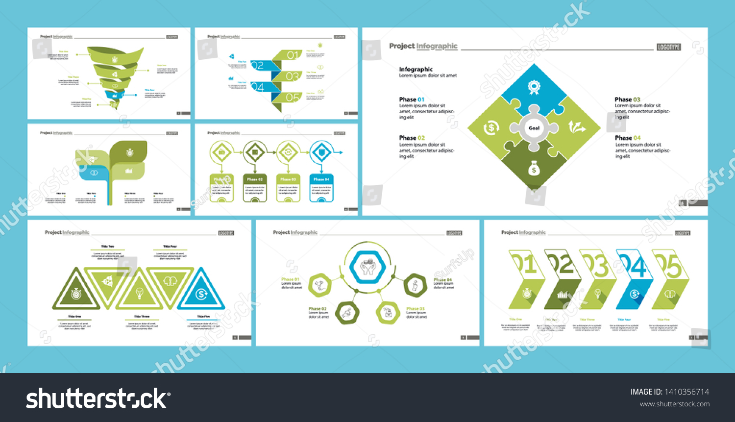 Set Sales Production Concept Infographic Charts Stock Vector (Royalty ...