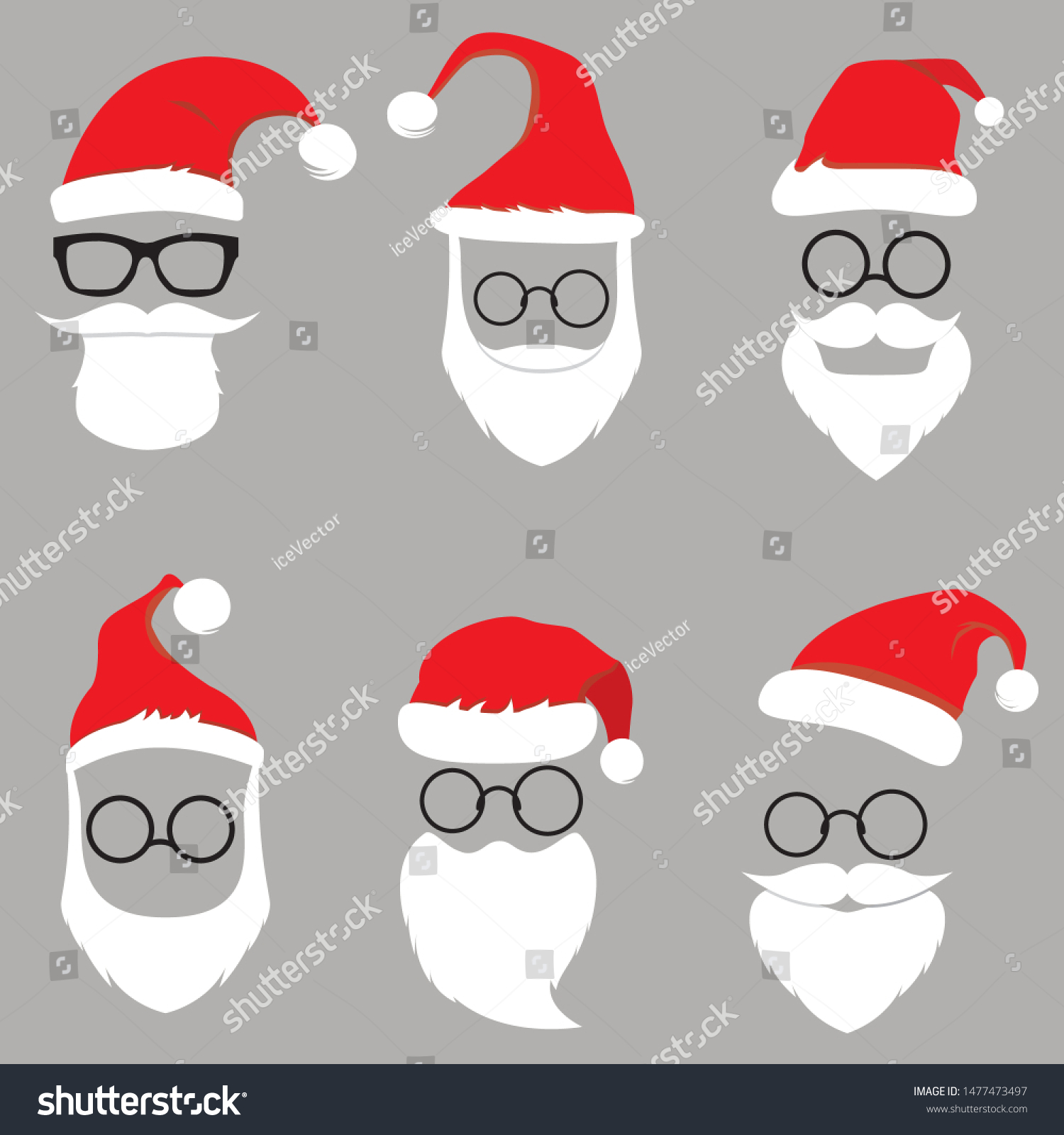 christmas hats and glasses