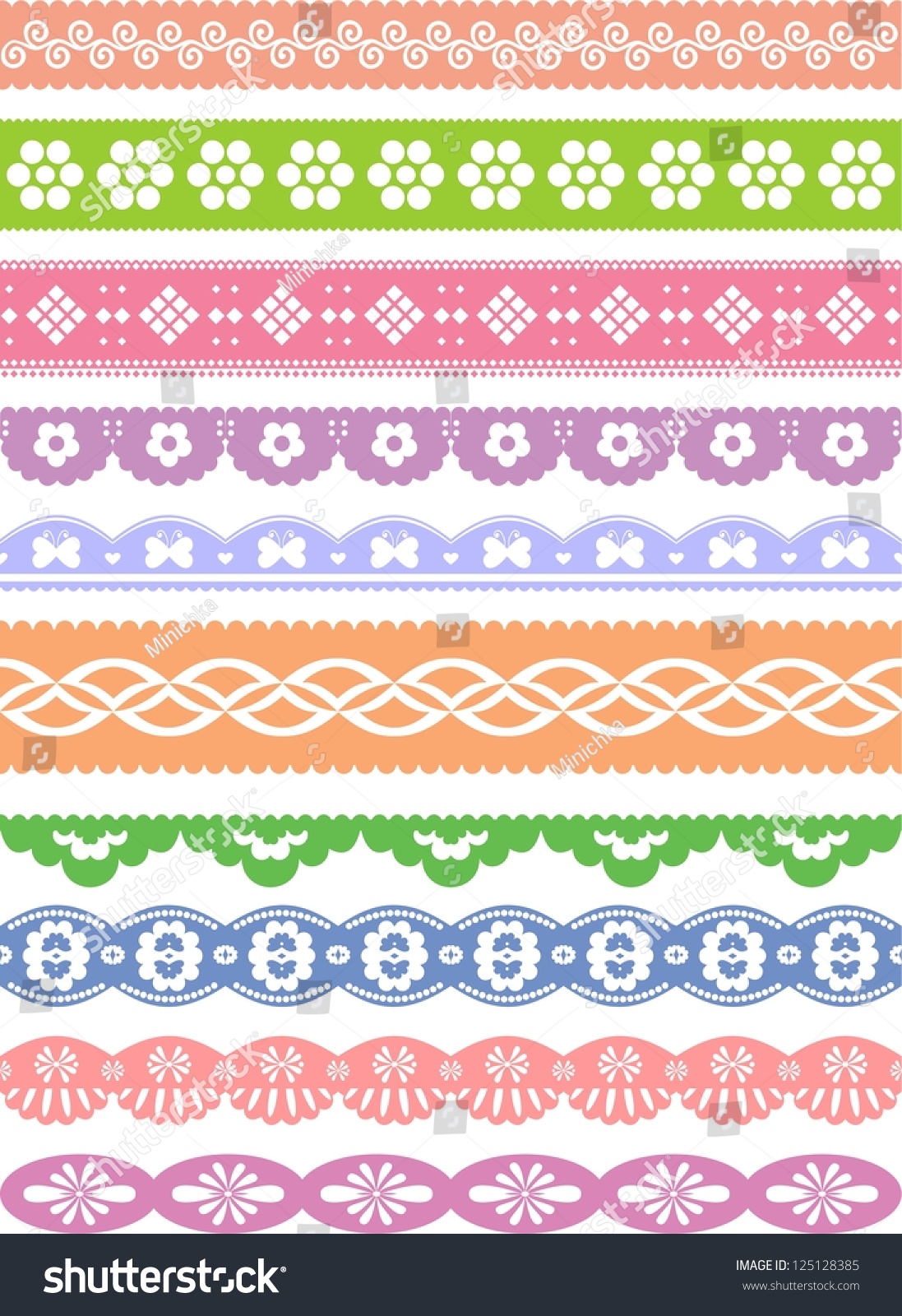 Set Of Scalloped Vector Borders - 125128385 : Shutterstock