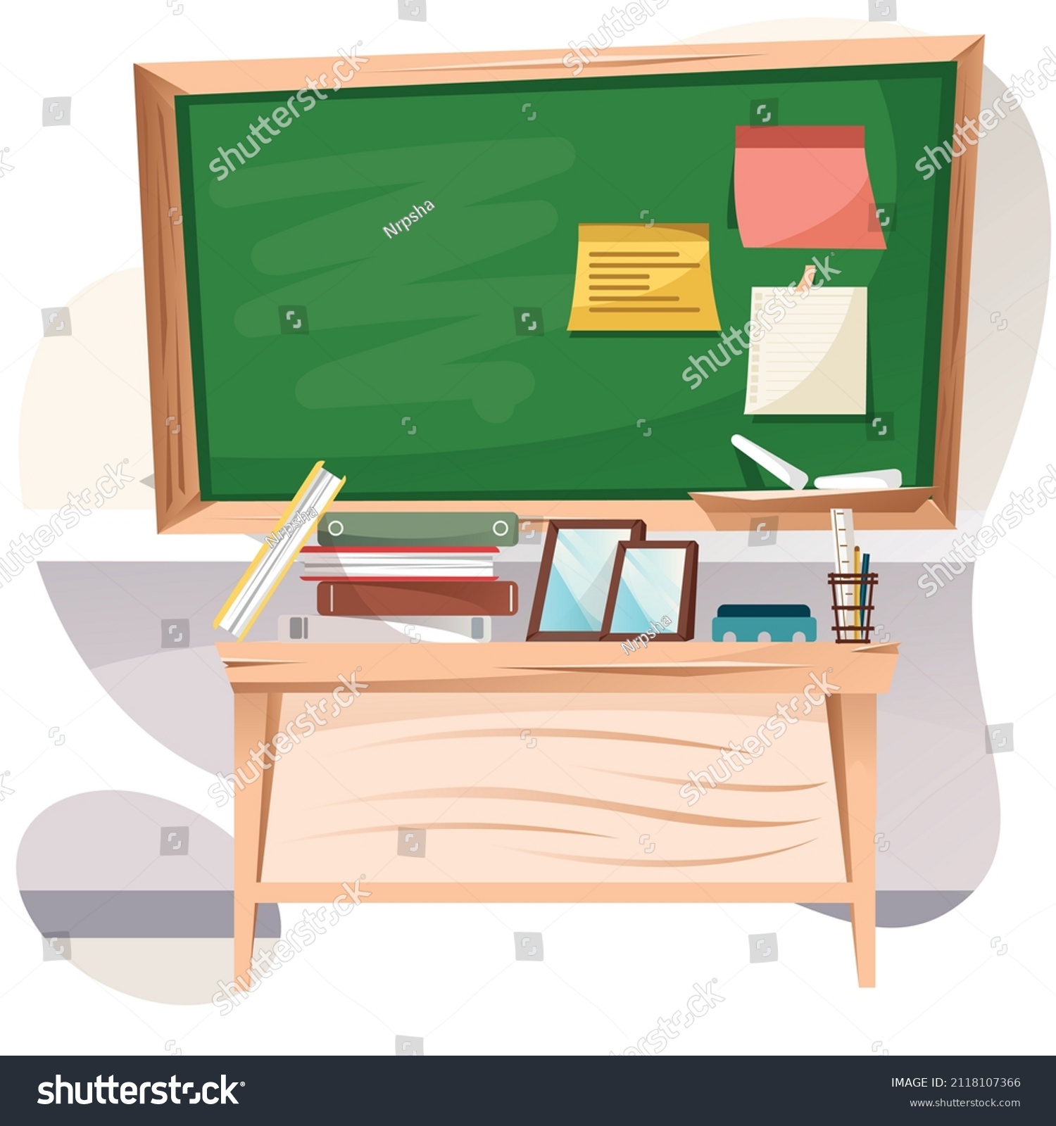 Set School Blackboards Whiteboards Classroom Class Stock Vector ...