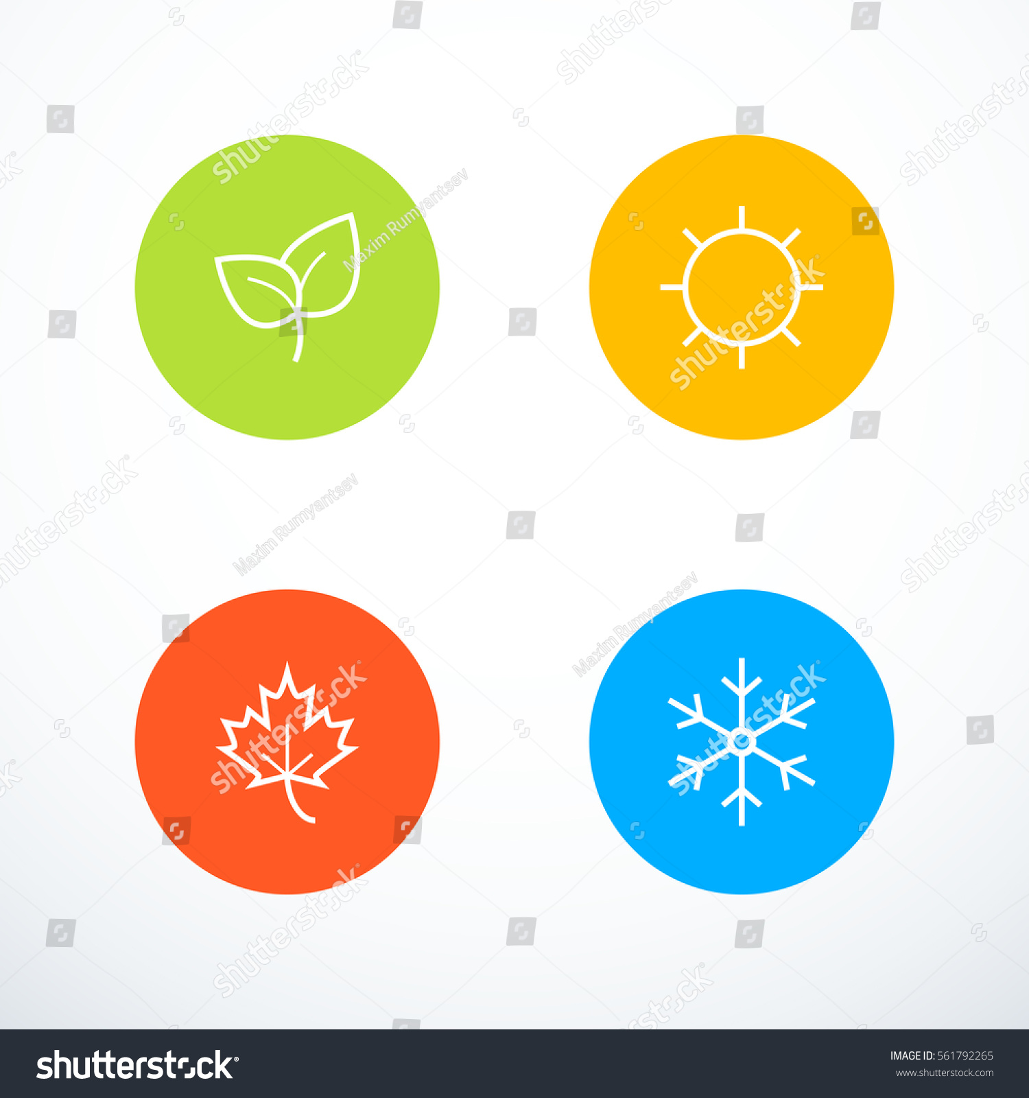 Set Season Icons Stock Vector 561792265 - Shutterstock