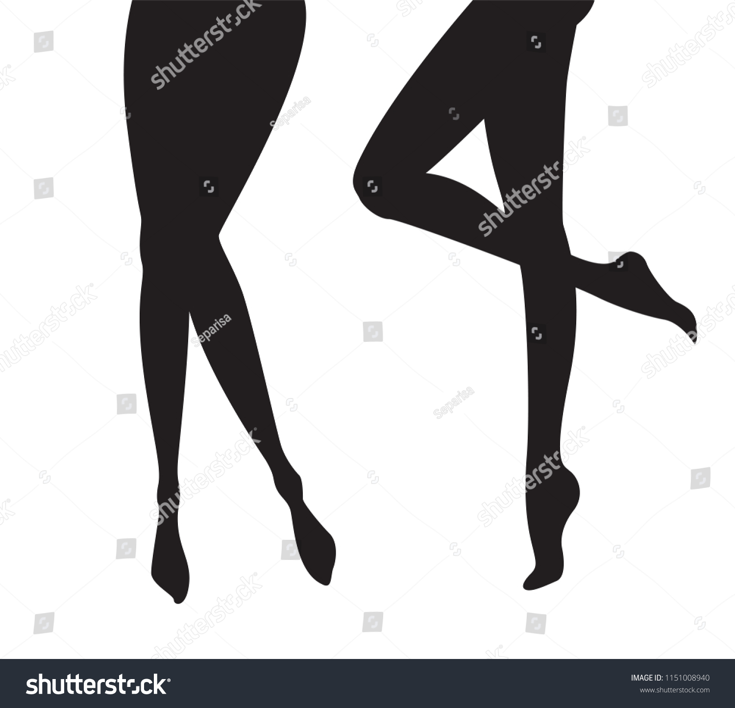 Set Sexy Female Legs Silhouettes Collection Stock Vector Royalty Free 1151008940 Shutterstock 