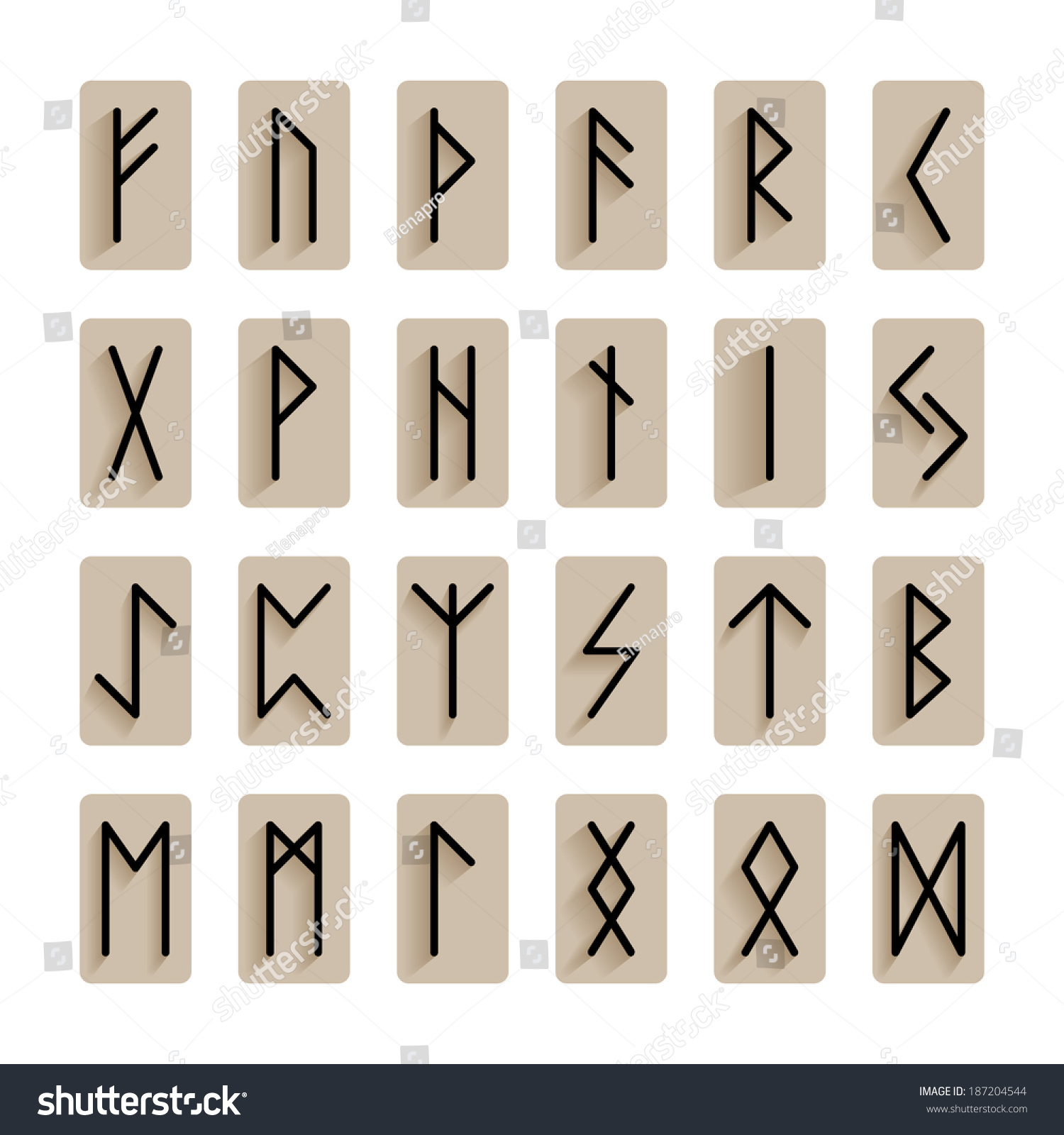 Set Signs Runes Isolated Stock Vector (Royalty Free) 187204544