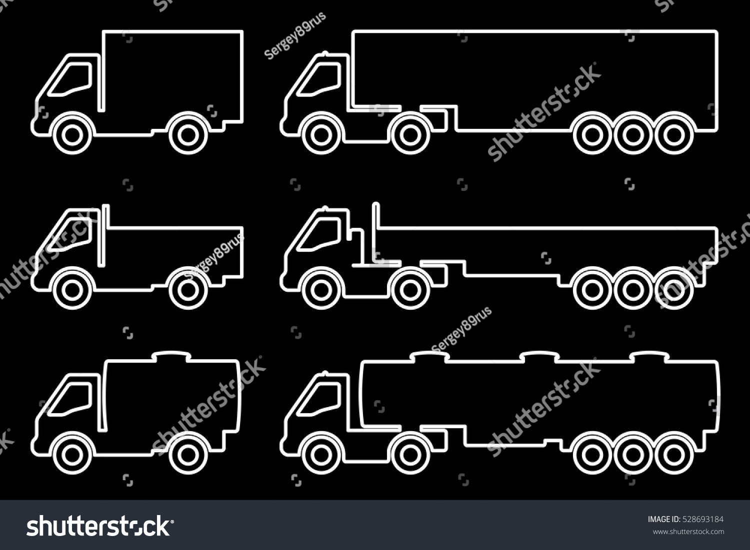 Set Silhouettes Cargo Trucks Stock Vector Royalty Free 528693184