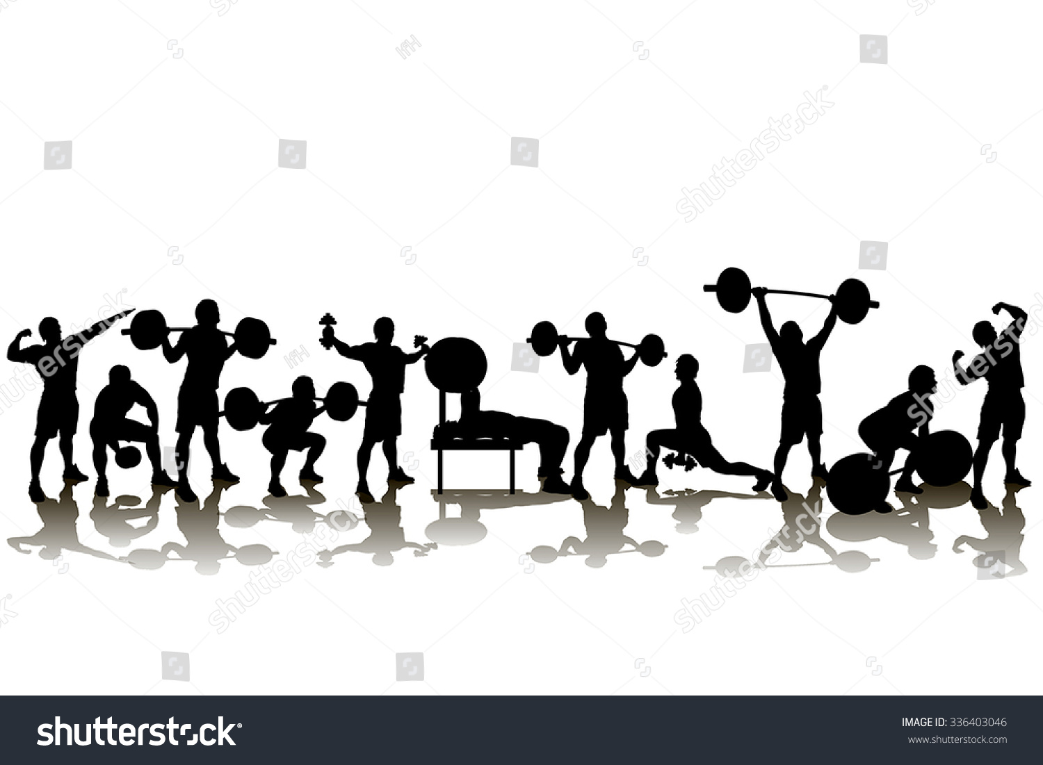 Set Sillhouettes Athletes Shadow On White Stock Vector (Royalty Free ...
