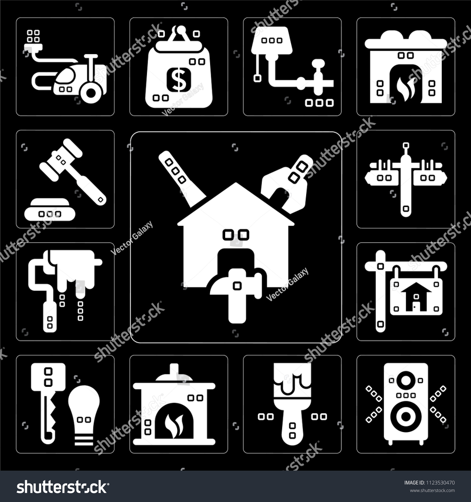 Set 13 Simple Editable Icons Such Stock Vector Royalty Free