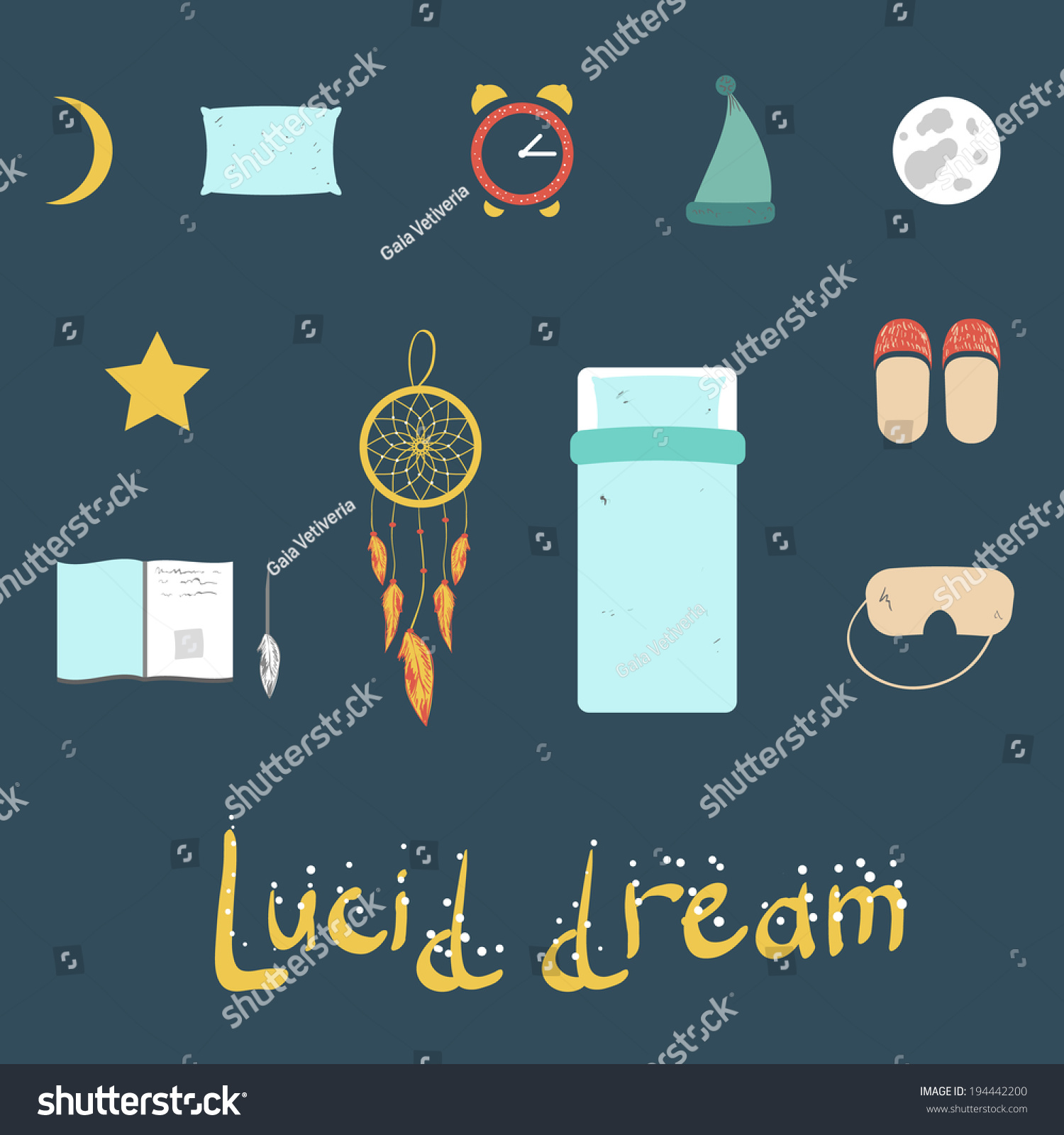 SVG of set of simple icons on a theme night of sleep and dreams svg