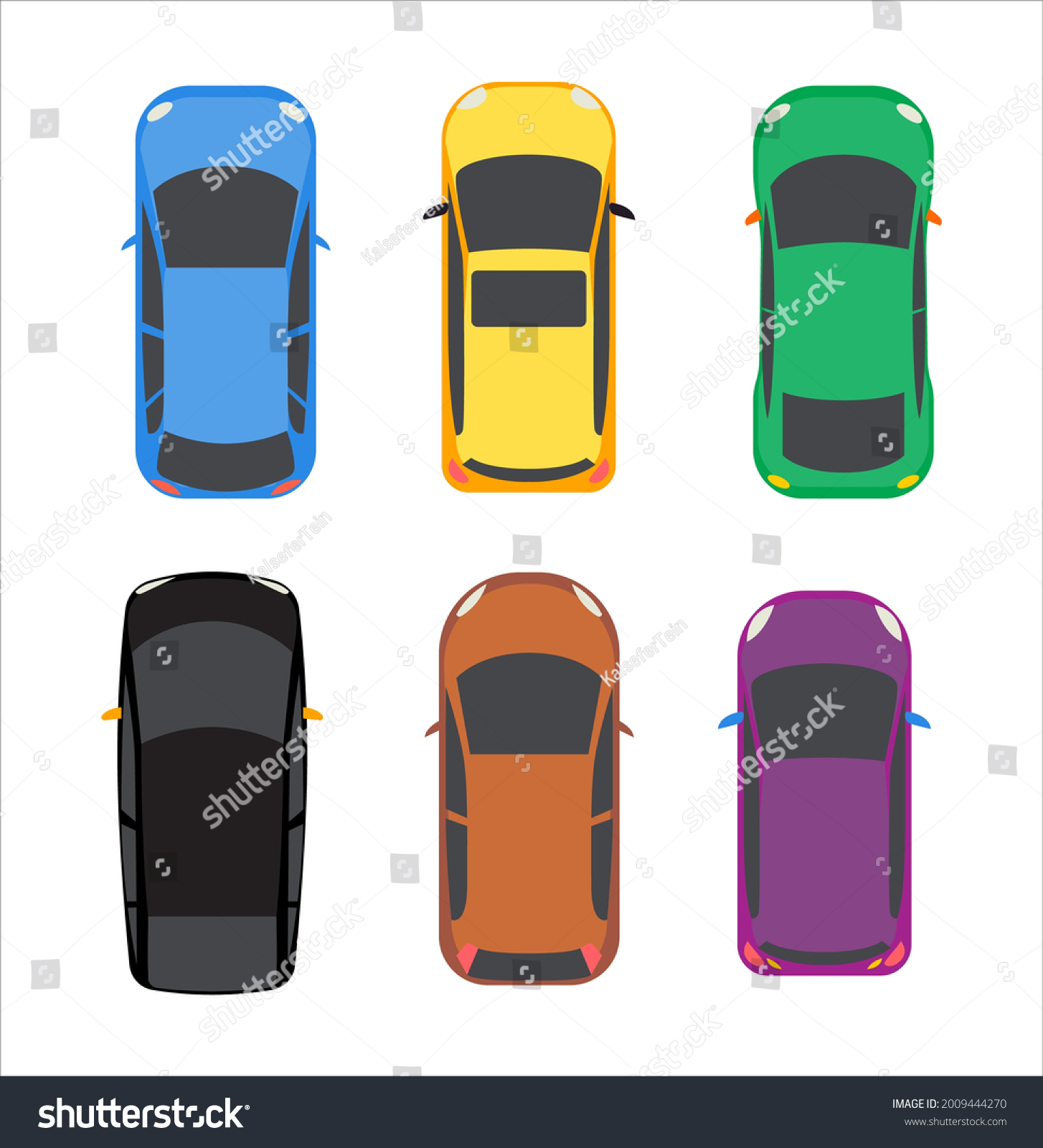 Set Six Full Vector Cars Stock Vector (Royalty Free) 2009444270 ...