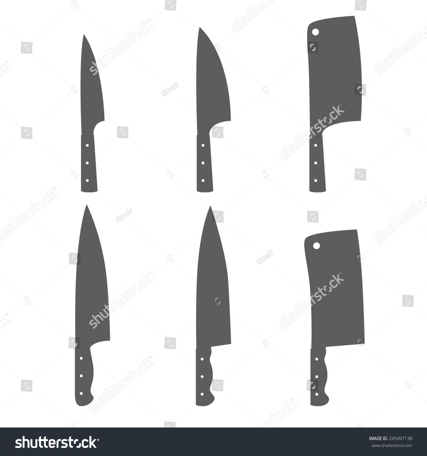Kitchen Knife Vector set six kitchen knives vector illustration stock vector 245497138 Kitchen Knife Vector set six kitchen knives vector illustration stock vector 245497138