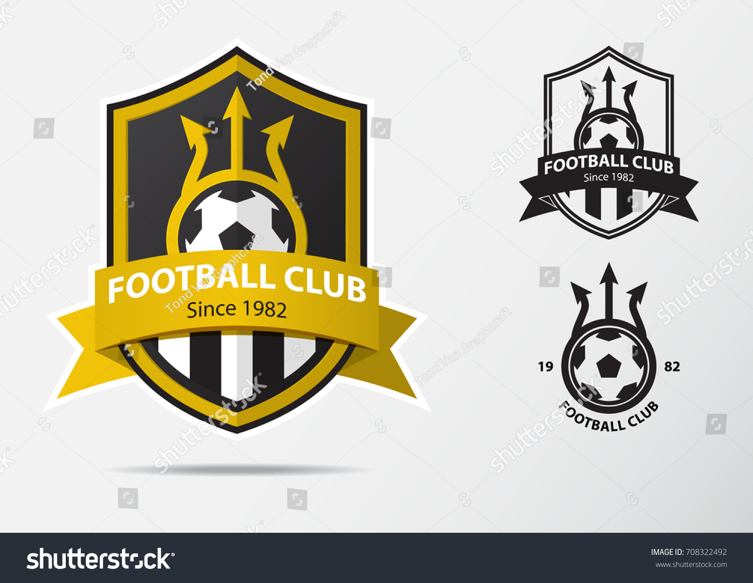 Set Soccer Football Badge Logo Design Stock Vector Royalty Free