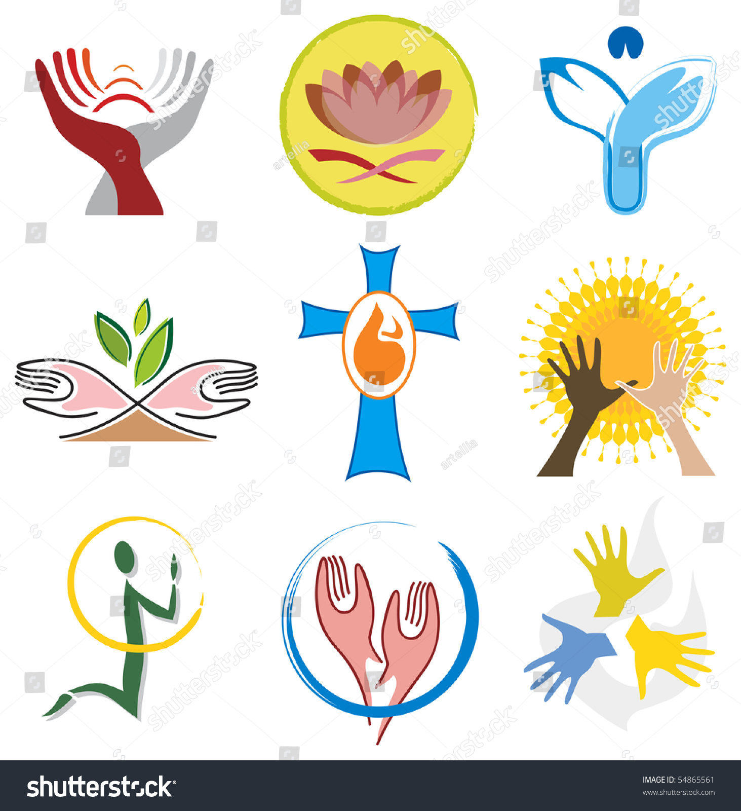 Set Of Spirituality / Religion Icons Stock Vector 54865561 : Shutterstock