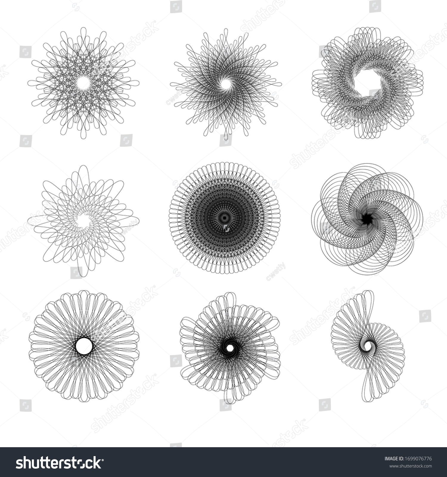 Set Spirograph Elements Eps10 Vector Stock Vector (Royalty Free ...