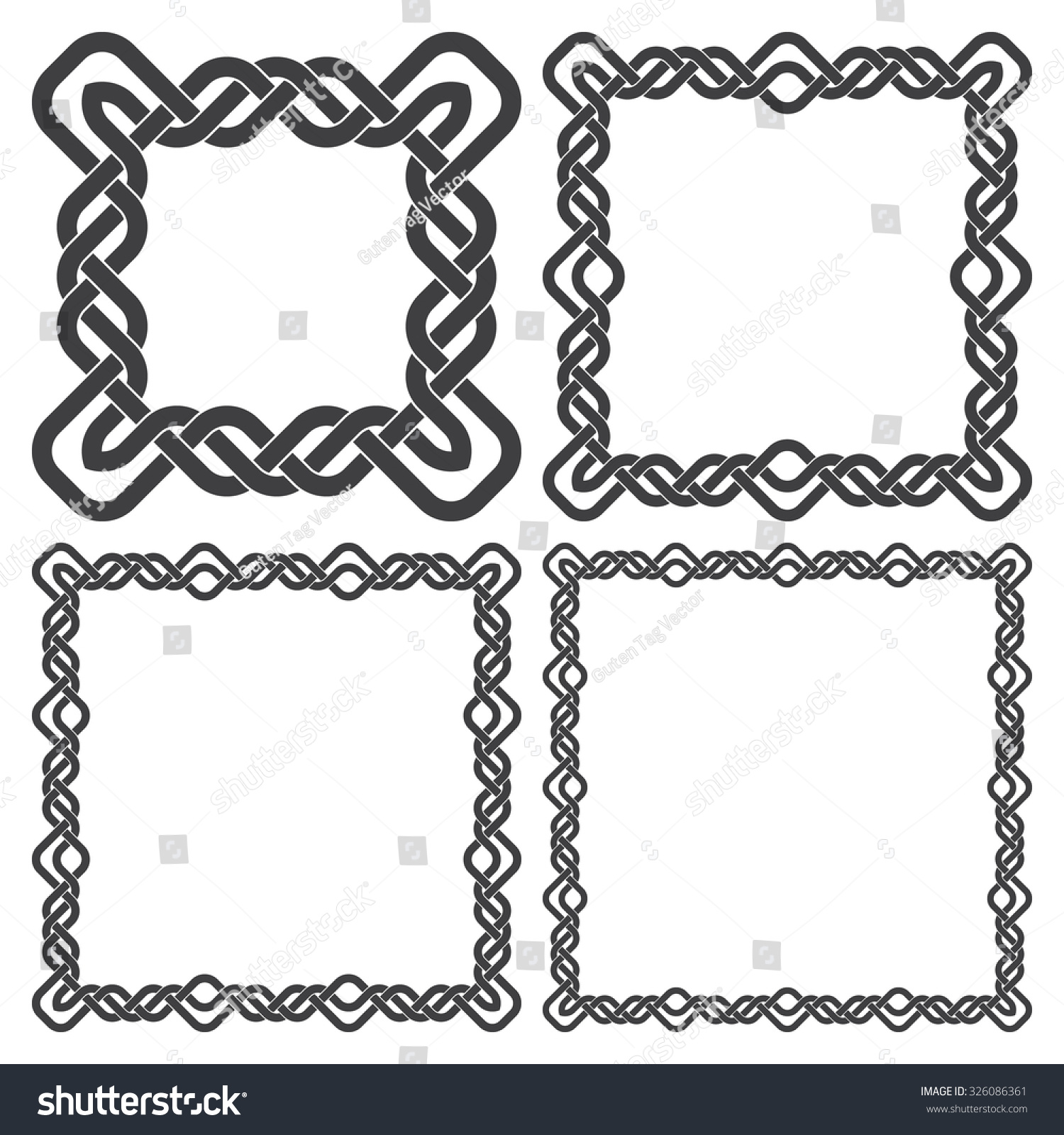 Set Square Frames Rectangular Patterns 4 Stock Vector 326086361 ...