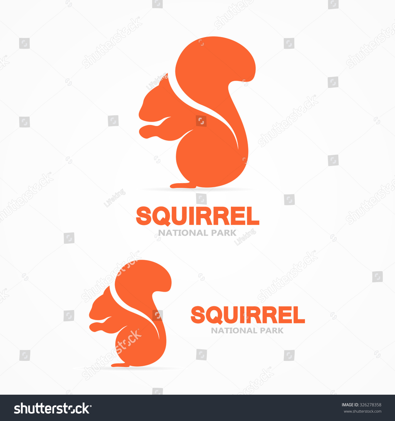 Set Squirrel Vector Logo Stock Vector (Royalty Free) 326278358