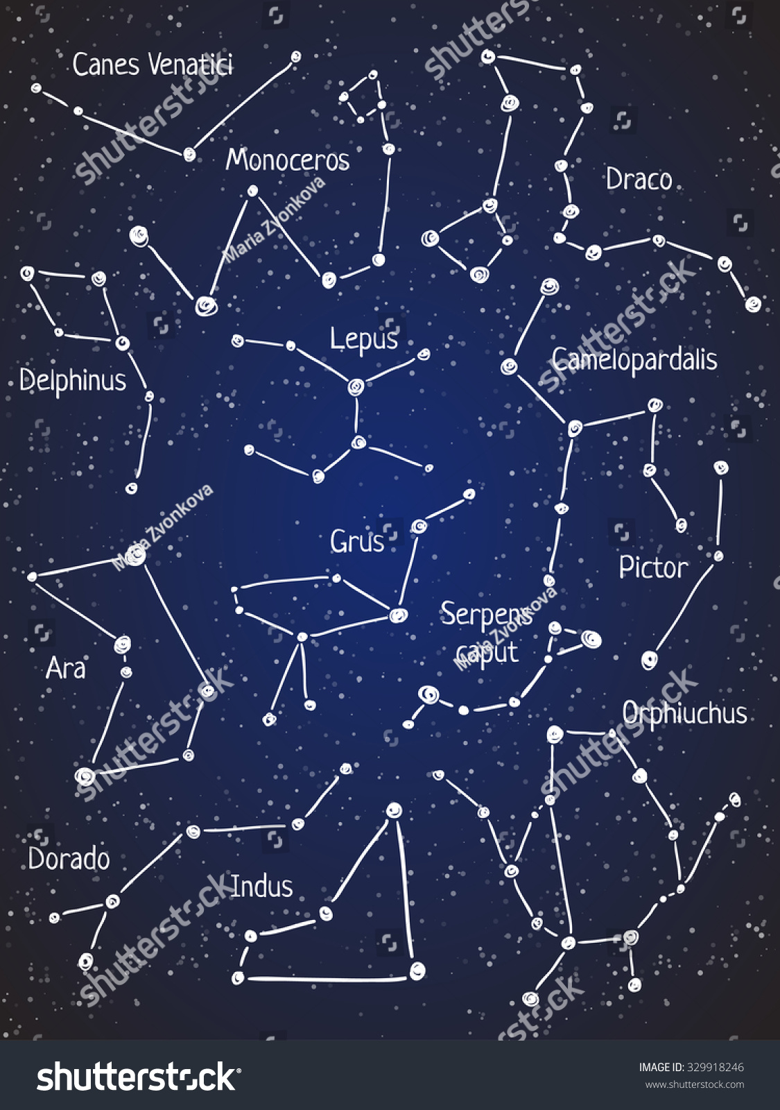 Set Star Constellations Vector Space Astronomy Stock Vector 329918246 ...