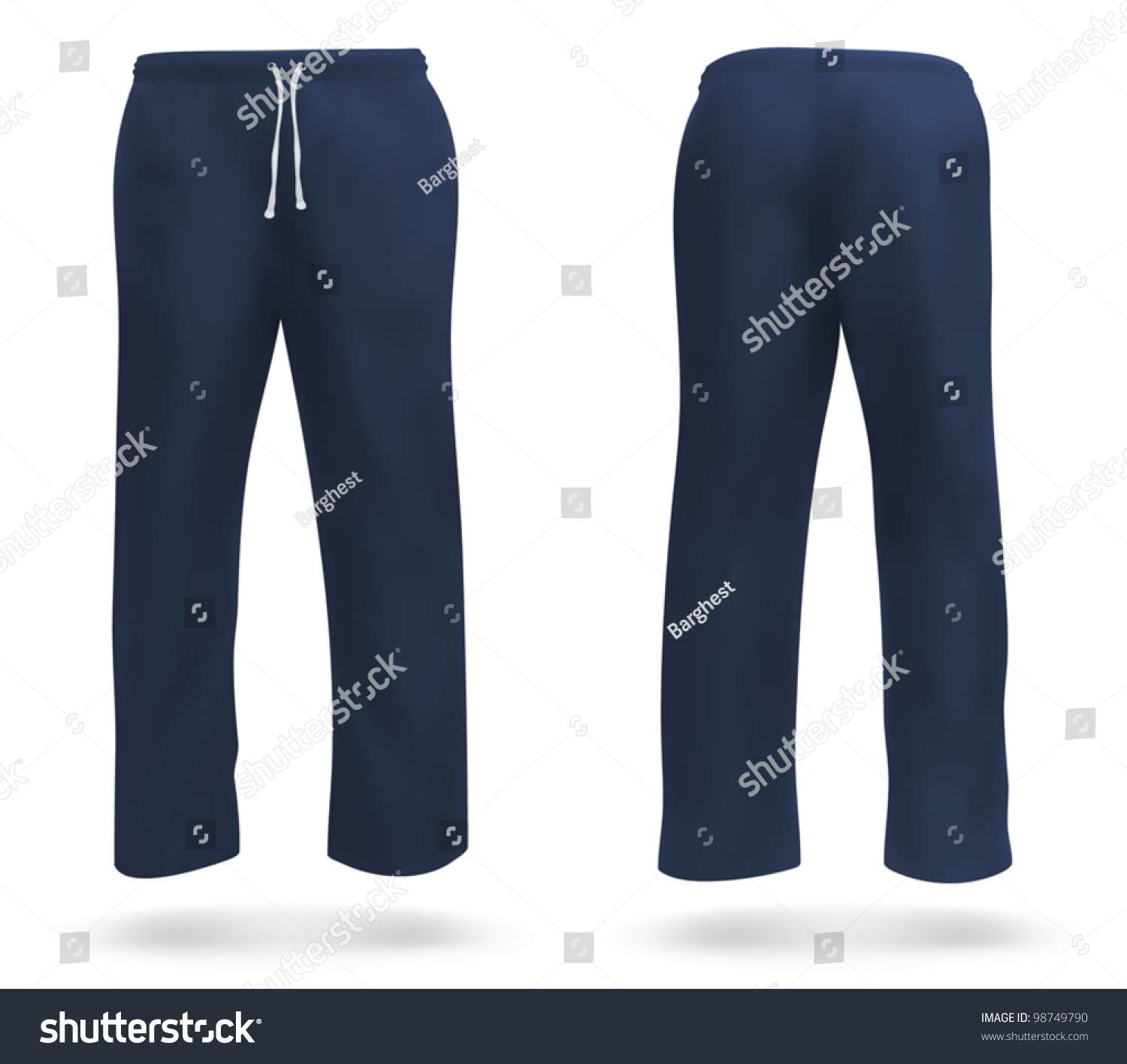 Set Of Sweatpants Blank Design. Stock Vector Illustration 98749790 ...