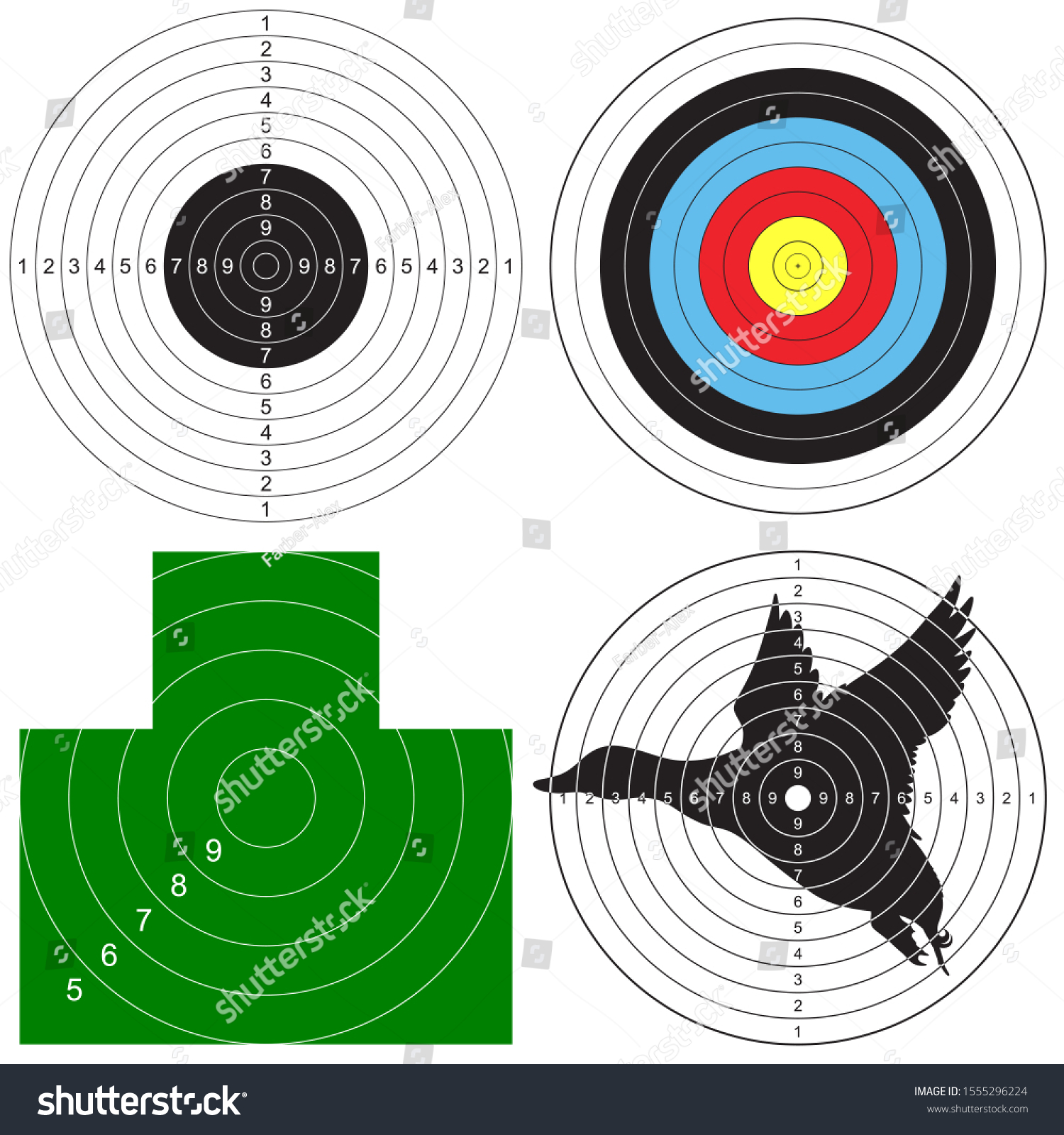 set targets shooting vector illustration print stock vector royalty free 1555296224 shutterstock