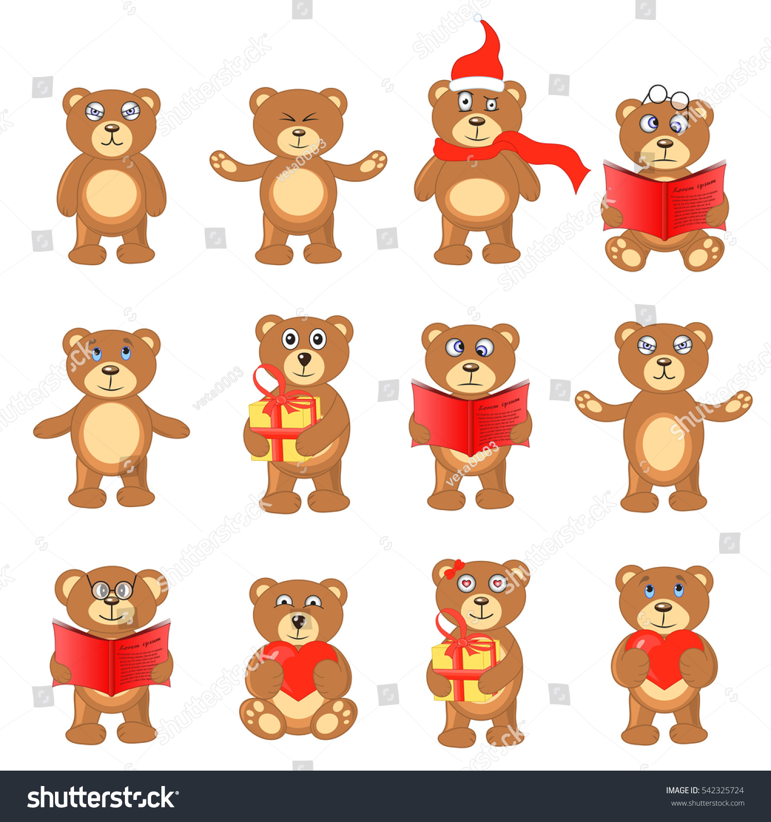 set of teddy bears