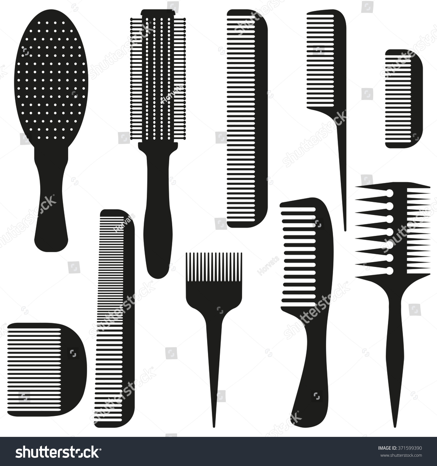 Set Of Ten Combs, Vector Illustration - 371599390 : Shutterstock